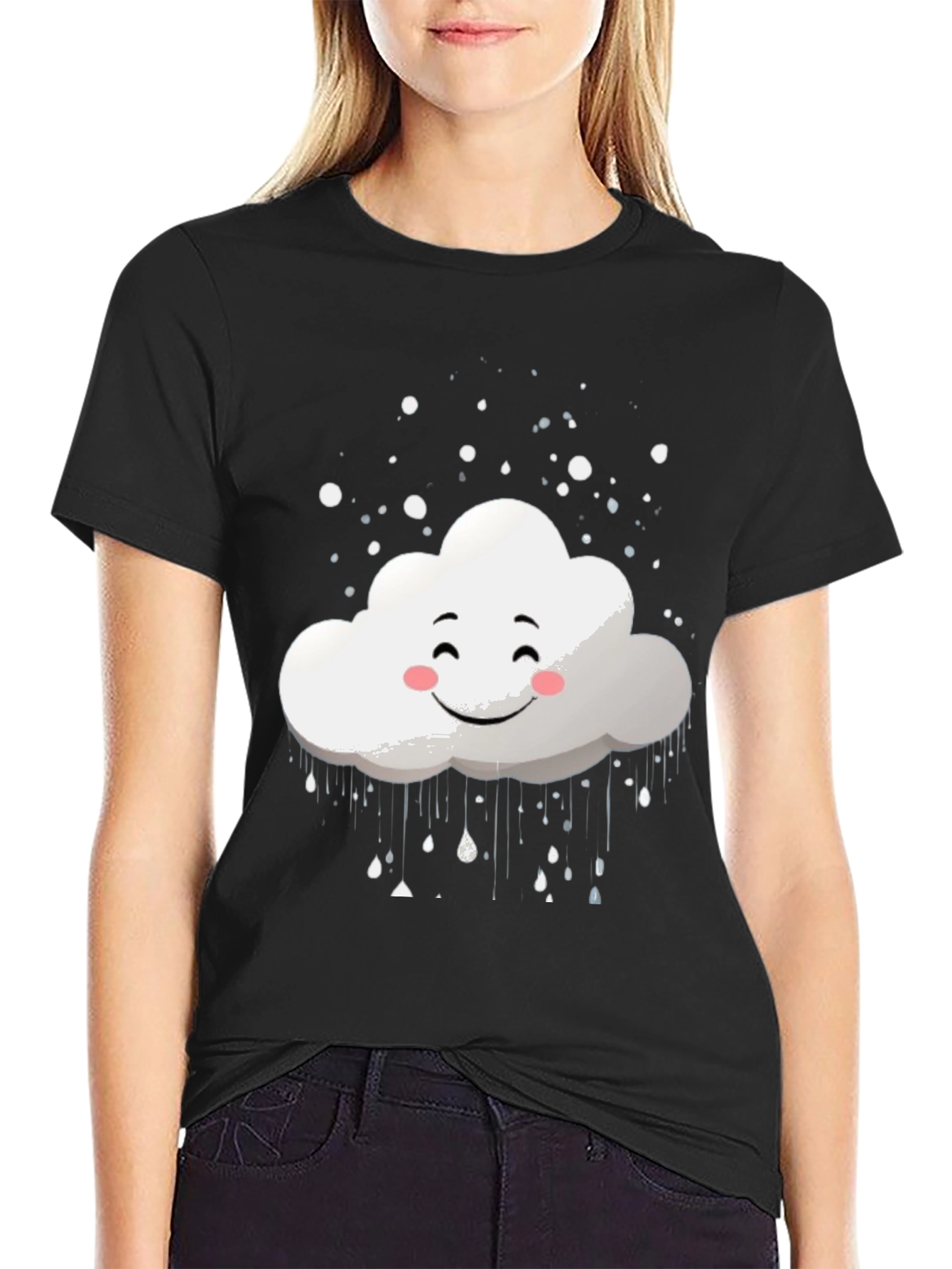 Black Cloud Graphic Tee - Happy Weather T-Shirt view 2