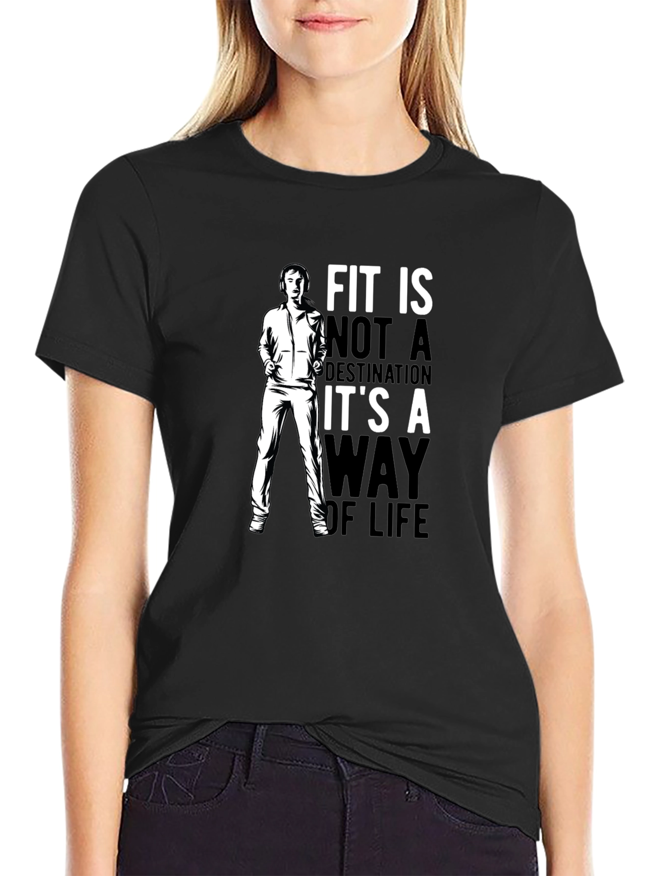 Black Fit is a Way of Life Graphic T-Shirt - Men's Black Tee view 2