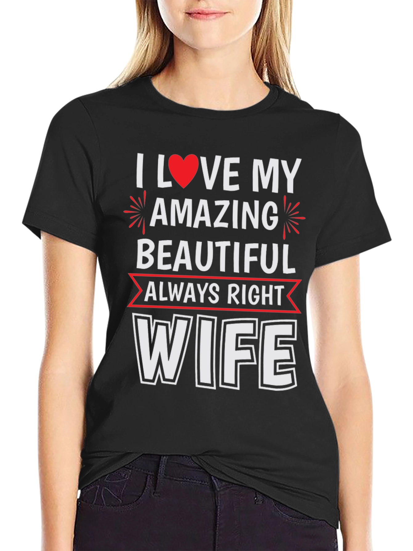 Black I Love My Amazing Wife Graphic Tee view 2