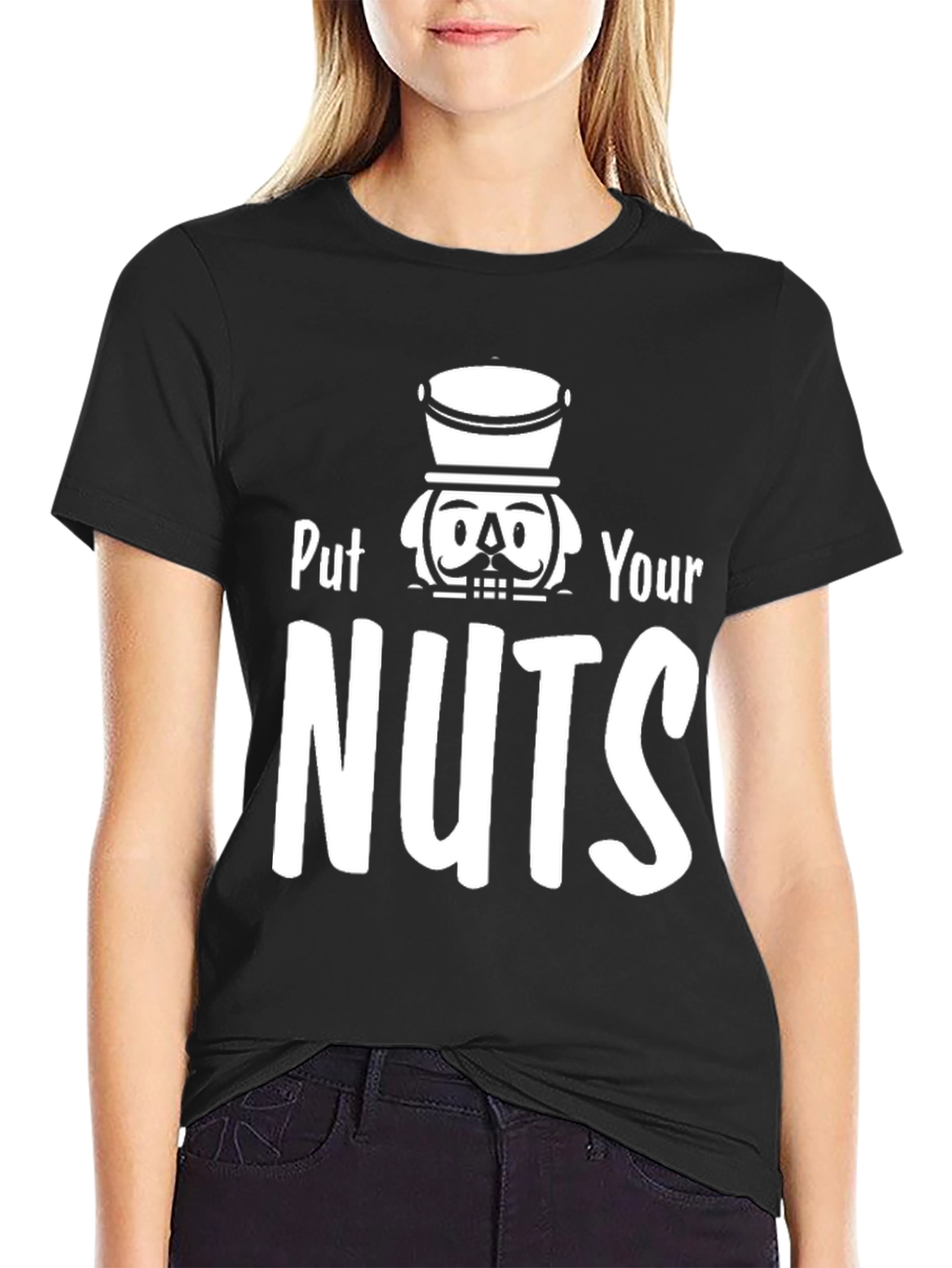 Black Nutcracker Humor Graphic T-Shirt - Put Your Nuts view 2
