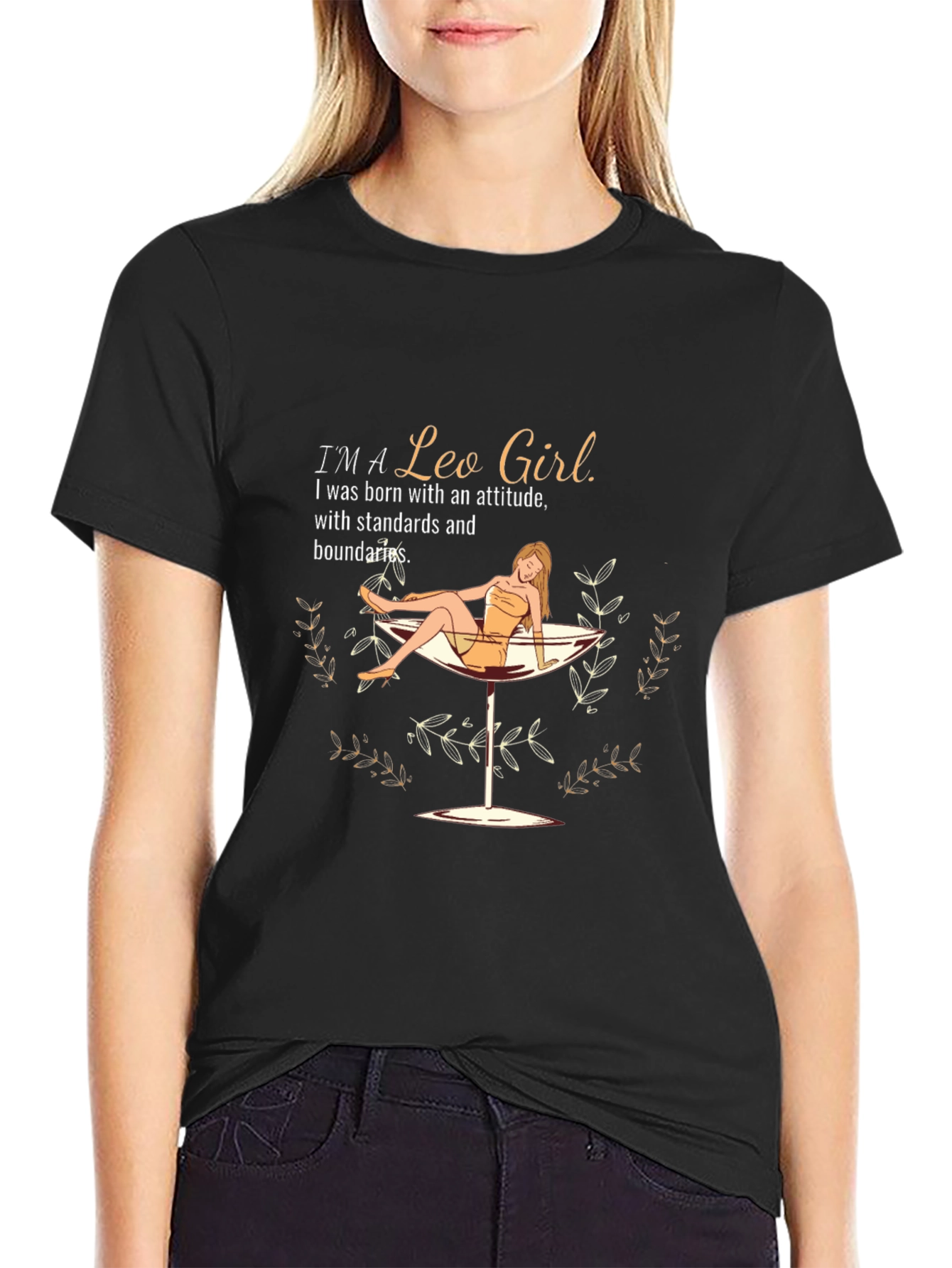 Black I'm a Leo Girl T-Shirt view 2