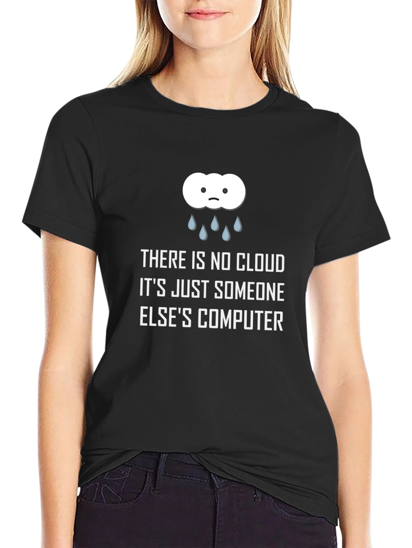 Black Funny Cloud Computing T-Shirt - Someone Else's Computer view 2