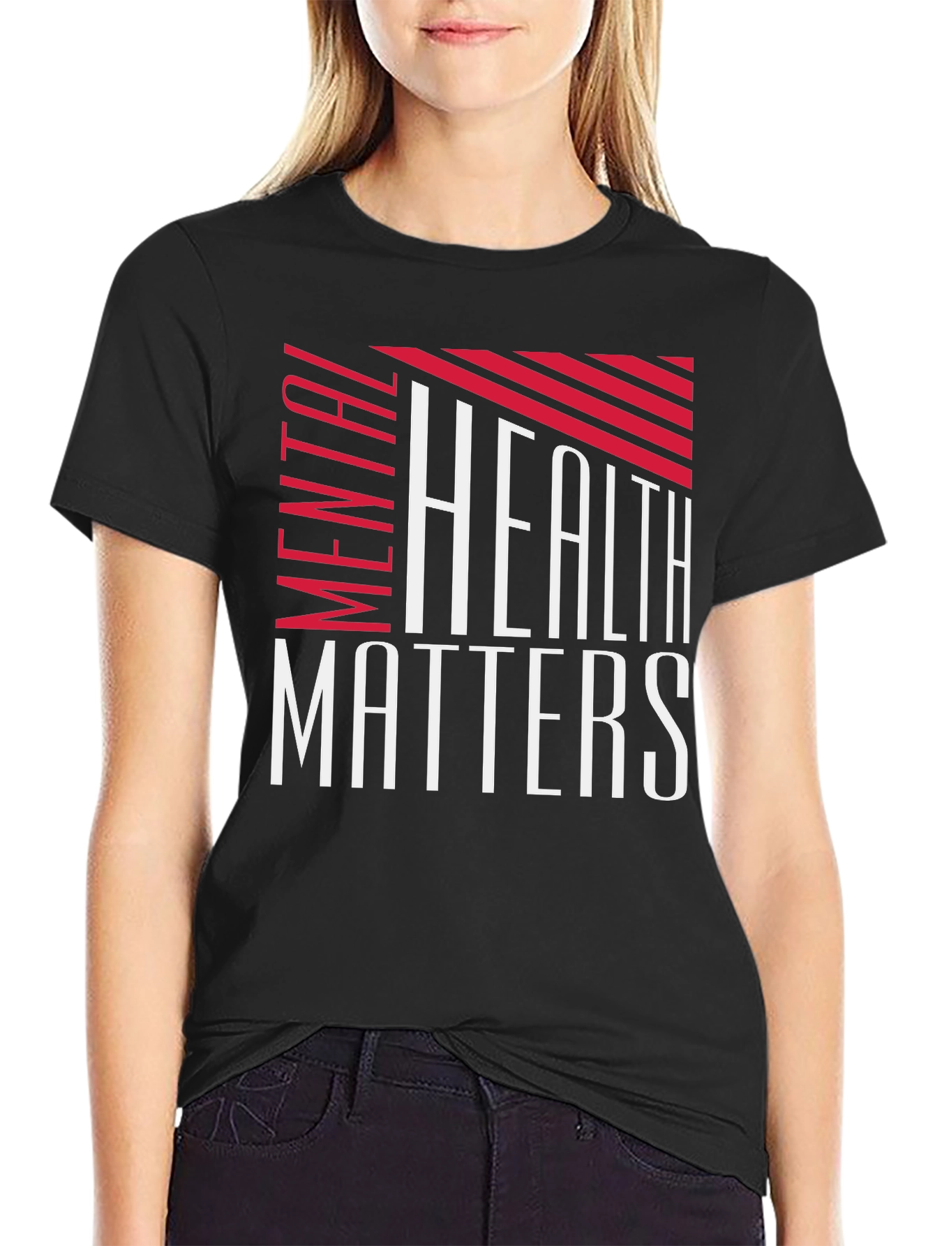 Black Mental Health Matters Graphic Tee - Black view 2
