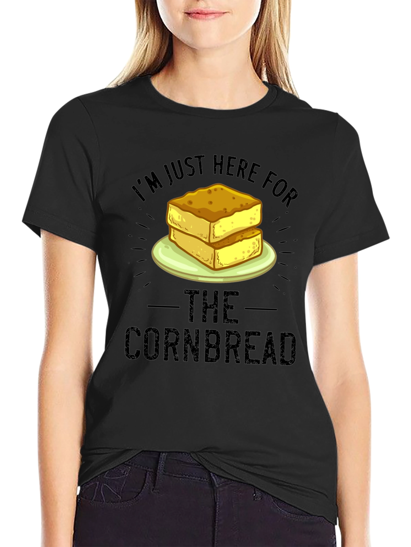 Black Cornbread Lover T-Shirt - Funny Foodie Tee view 2
