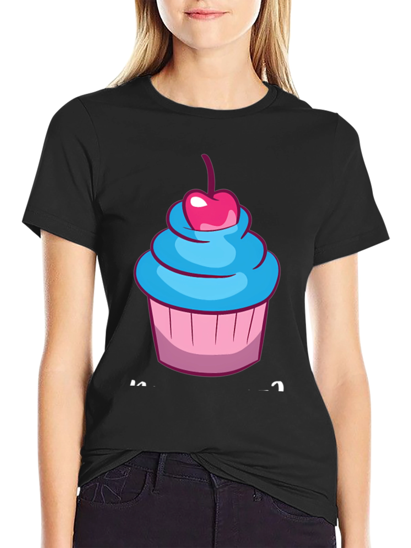 Black Cupcake Graphic T-Shirt - Sweet Tooth Fashion view 2
