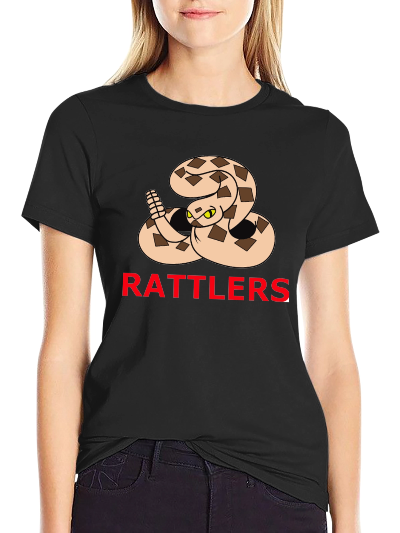 Black Rattlers Snake Graphic T-Shirt view 2