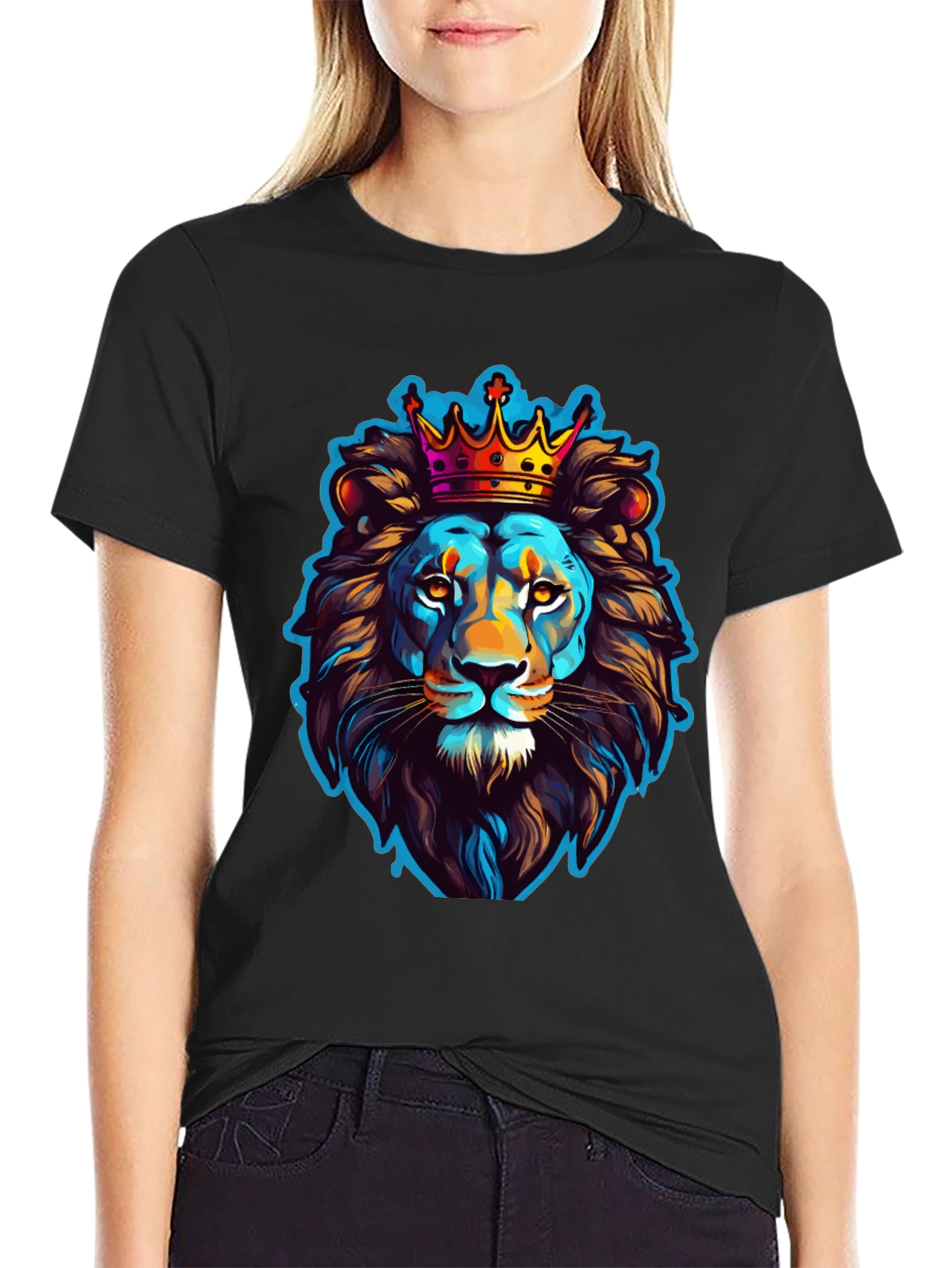 Black Lion King Graphic Tee - Men's Black T-Shirt view 2