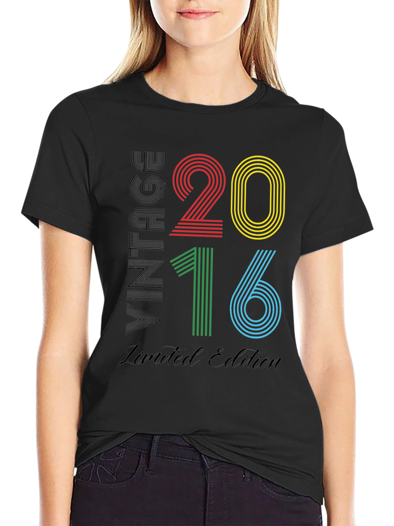 Black Vintage 2016 Limited Edition T-Shirt view 2