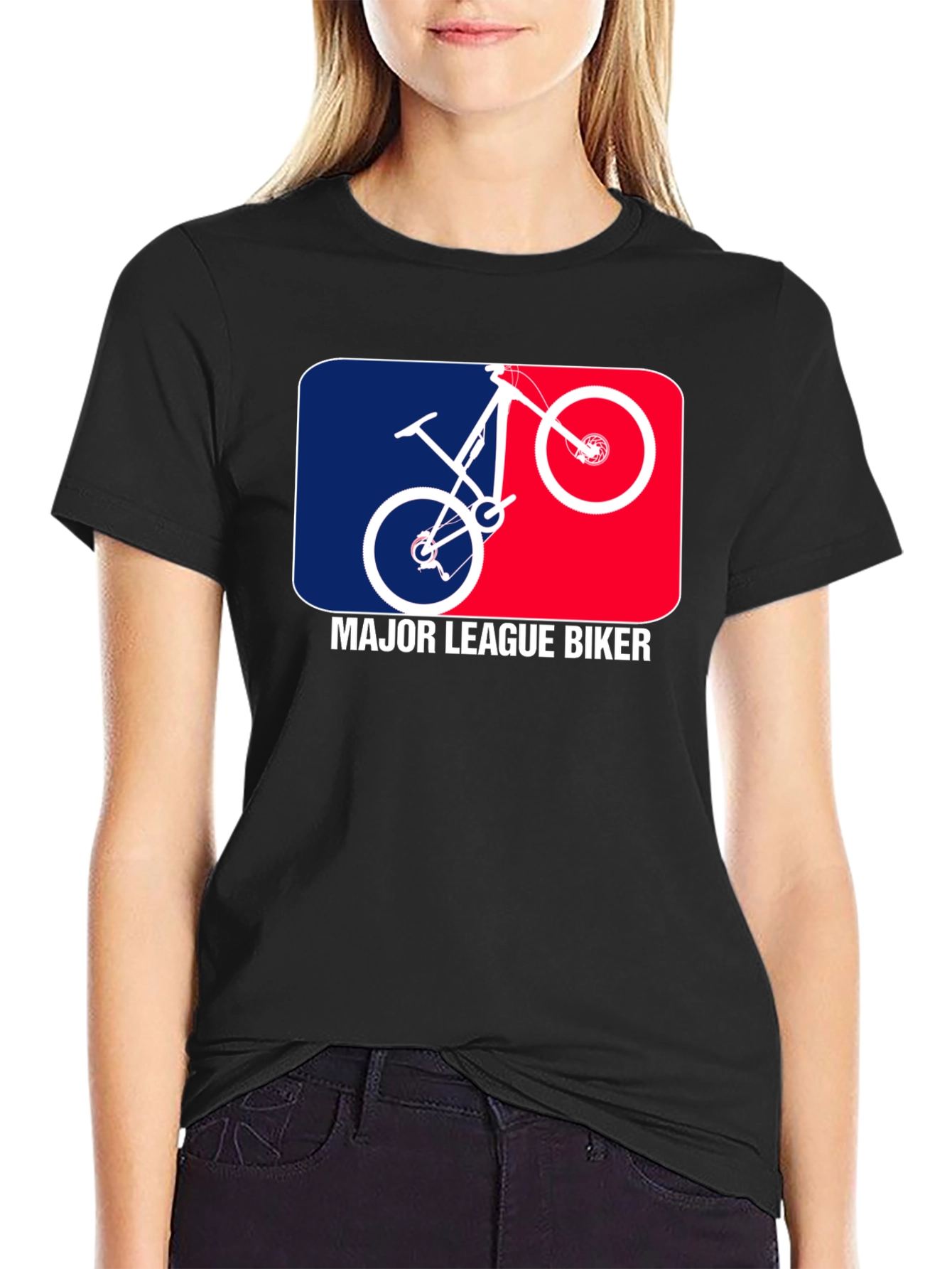 Black Major League Biker T-Shirt - Black Tee view 2