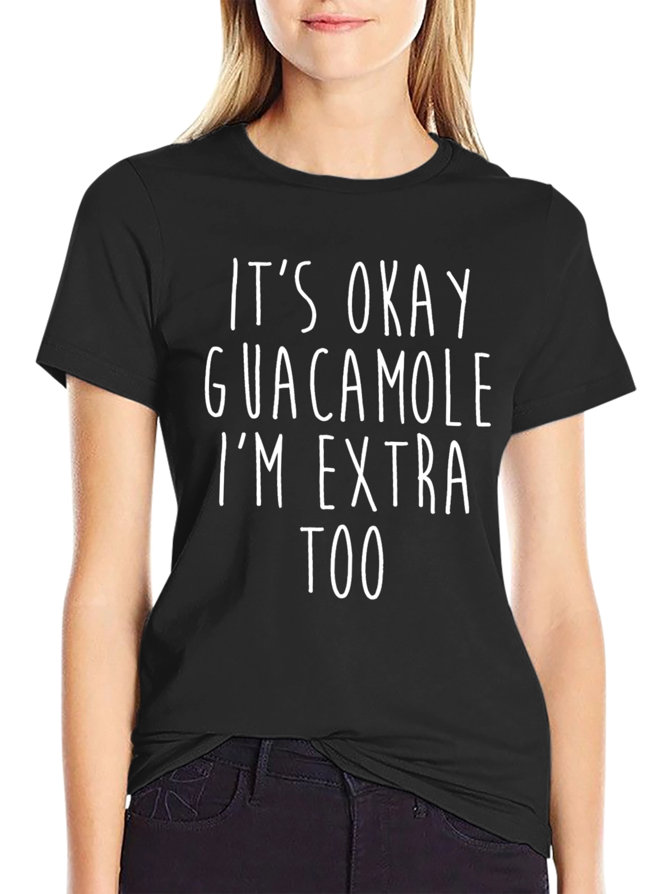Black Funny Guacamole Graphic Tee - It's Okay I'm Extra Too view 2