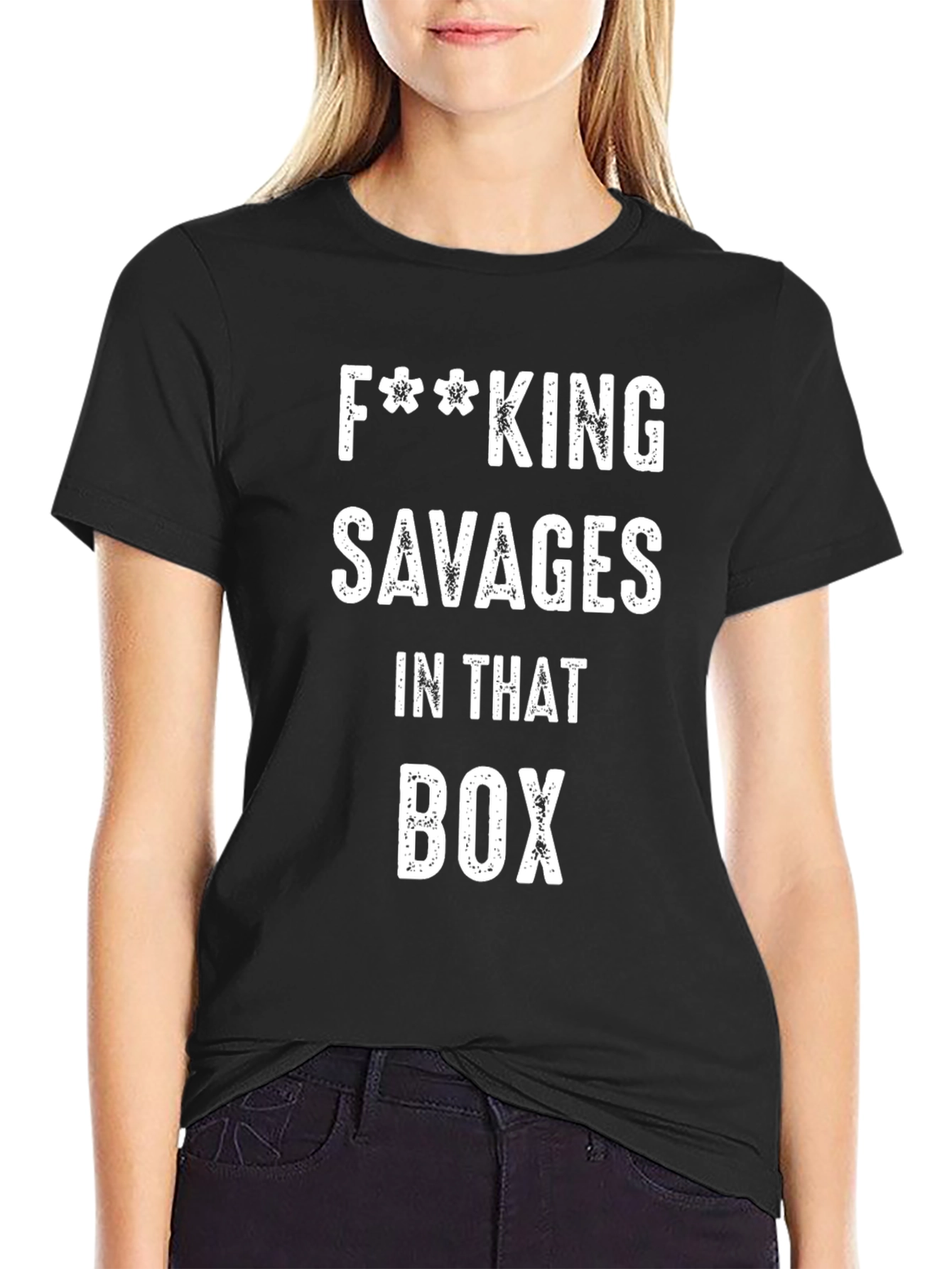 Black F**king Savages T-Shirt - Funny Graphic Tee view 2