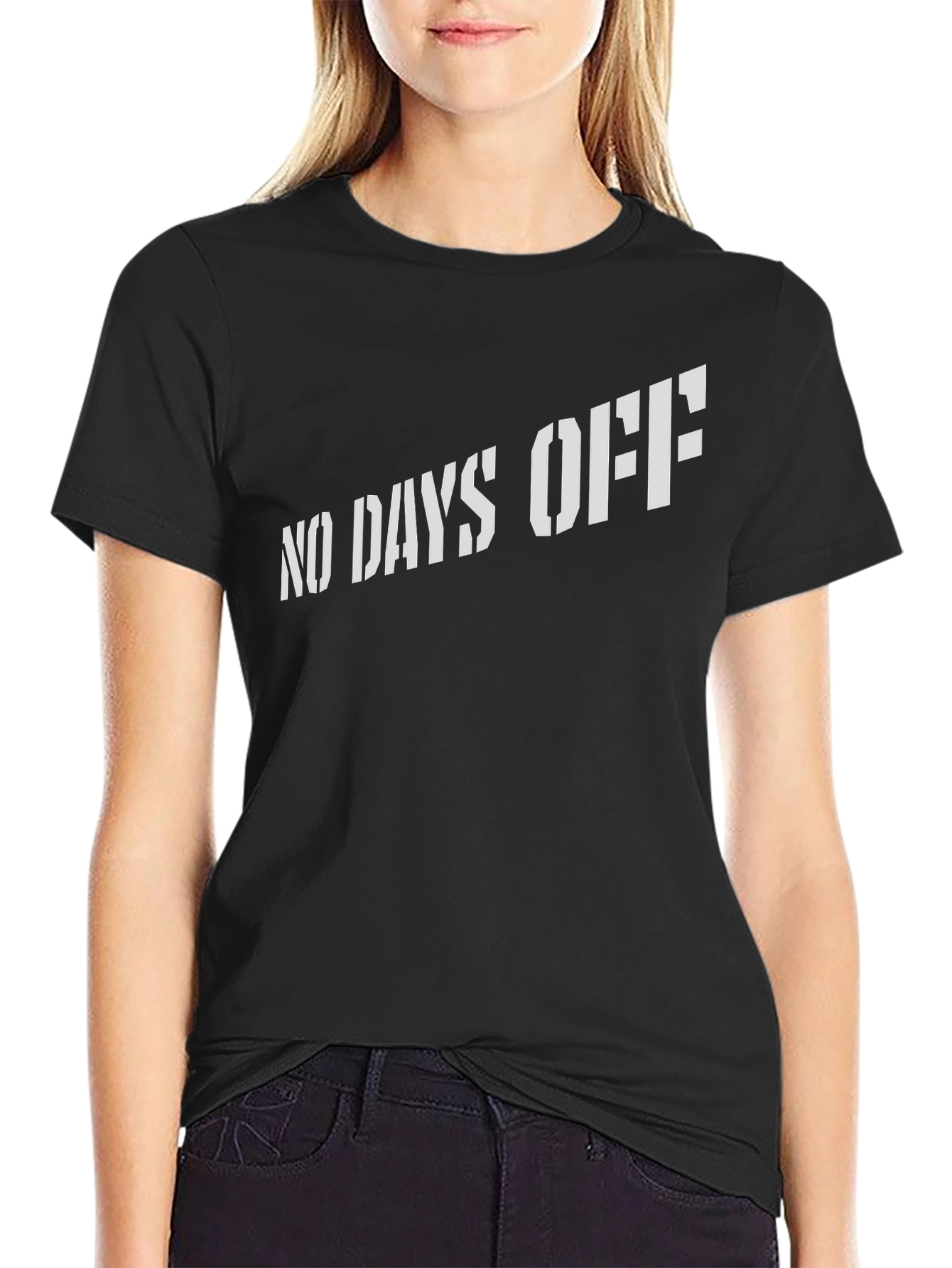 Black Men's 'No Days Off' Black Graphic Tee view 2