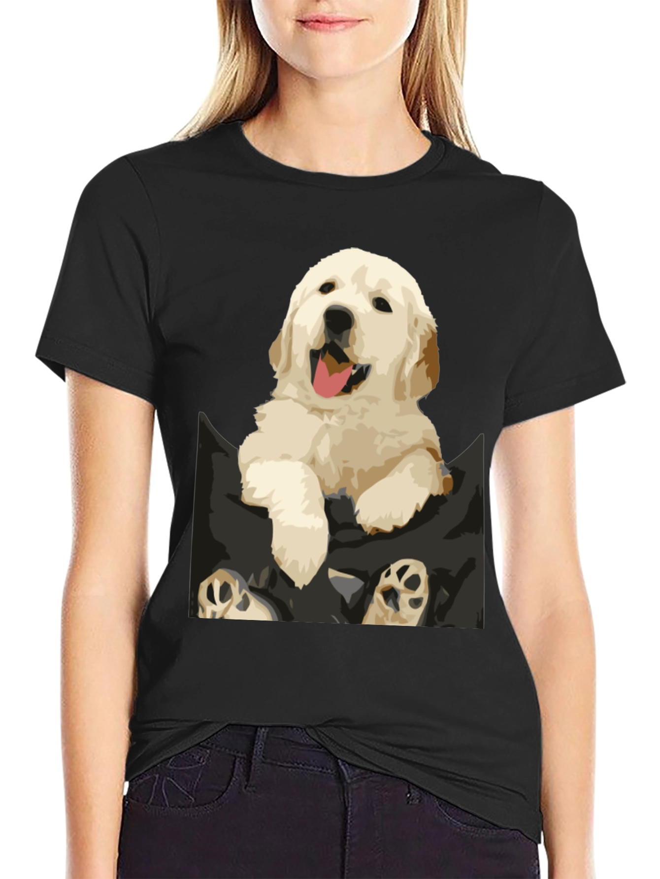 Black Puppy Pocket Graphic Tee view 2