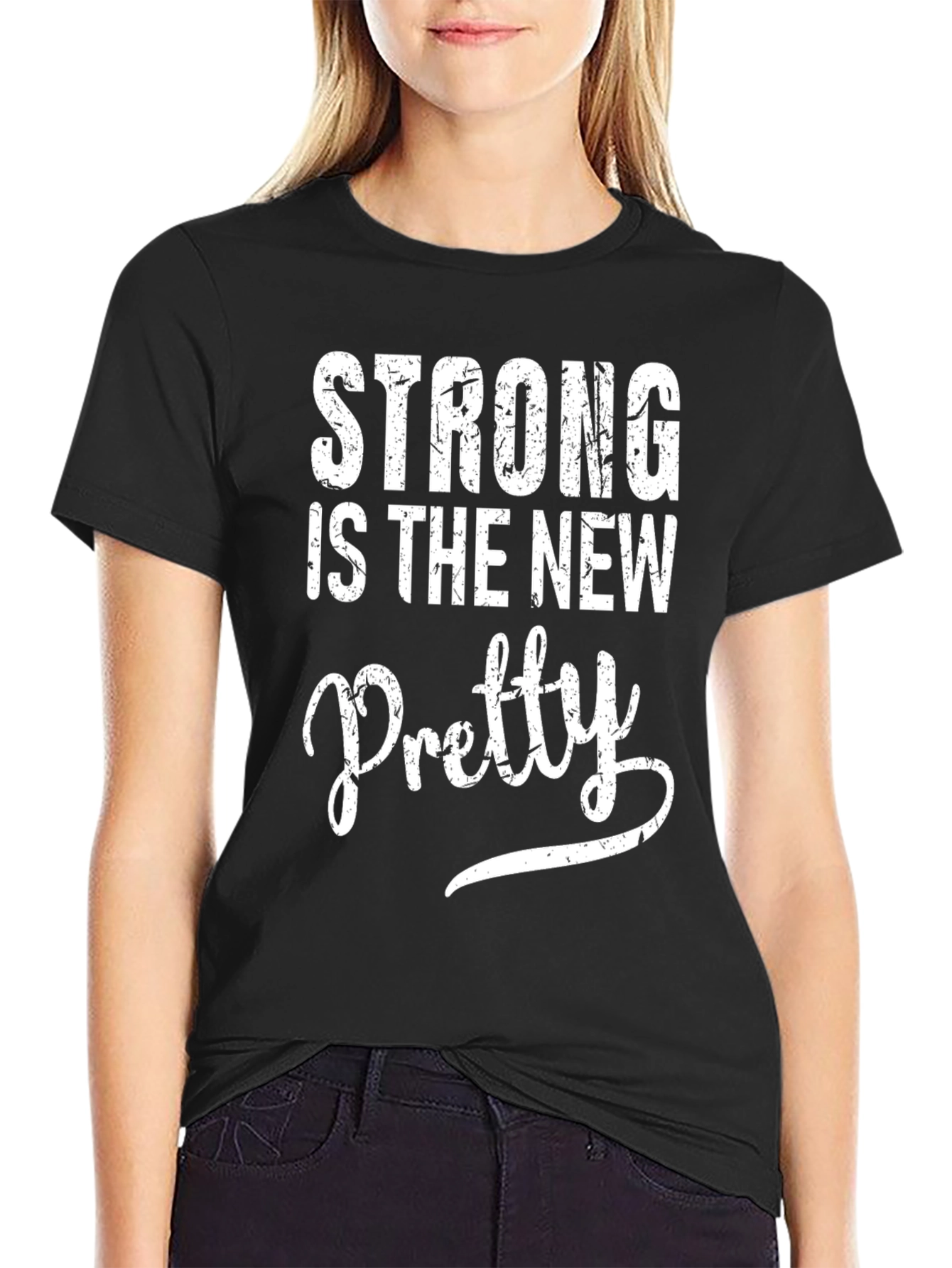 Black Strong Is The New Pretty Black Graphic T-Shirt view 2