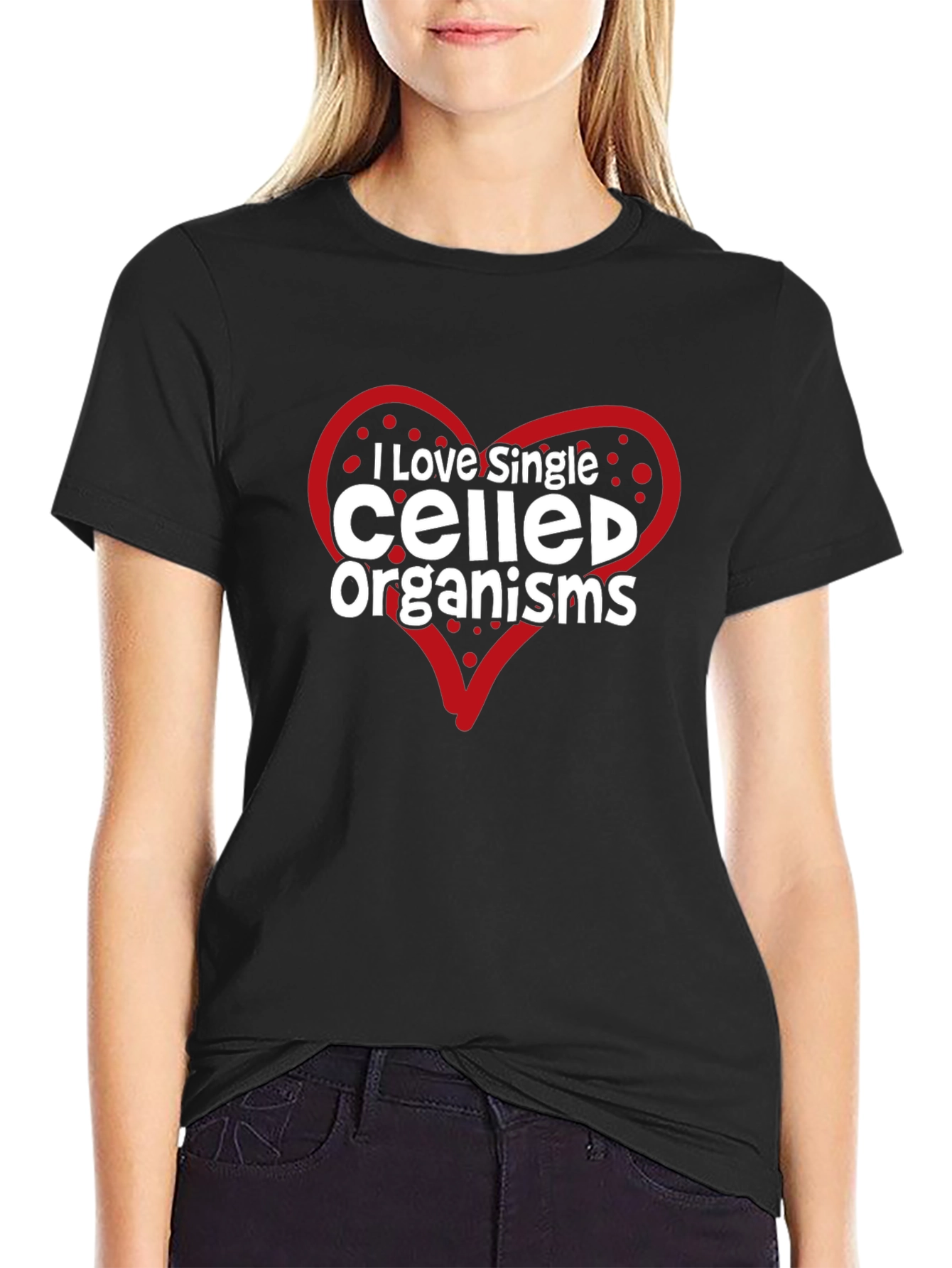 Black I Love Single Celled Organisms Graphic Tee view 2