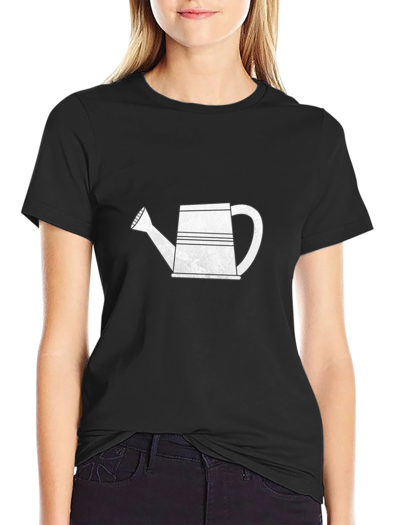 Black Watering Can Graphic Tee - Gardener's Essential view 2
