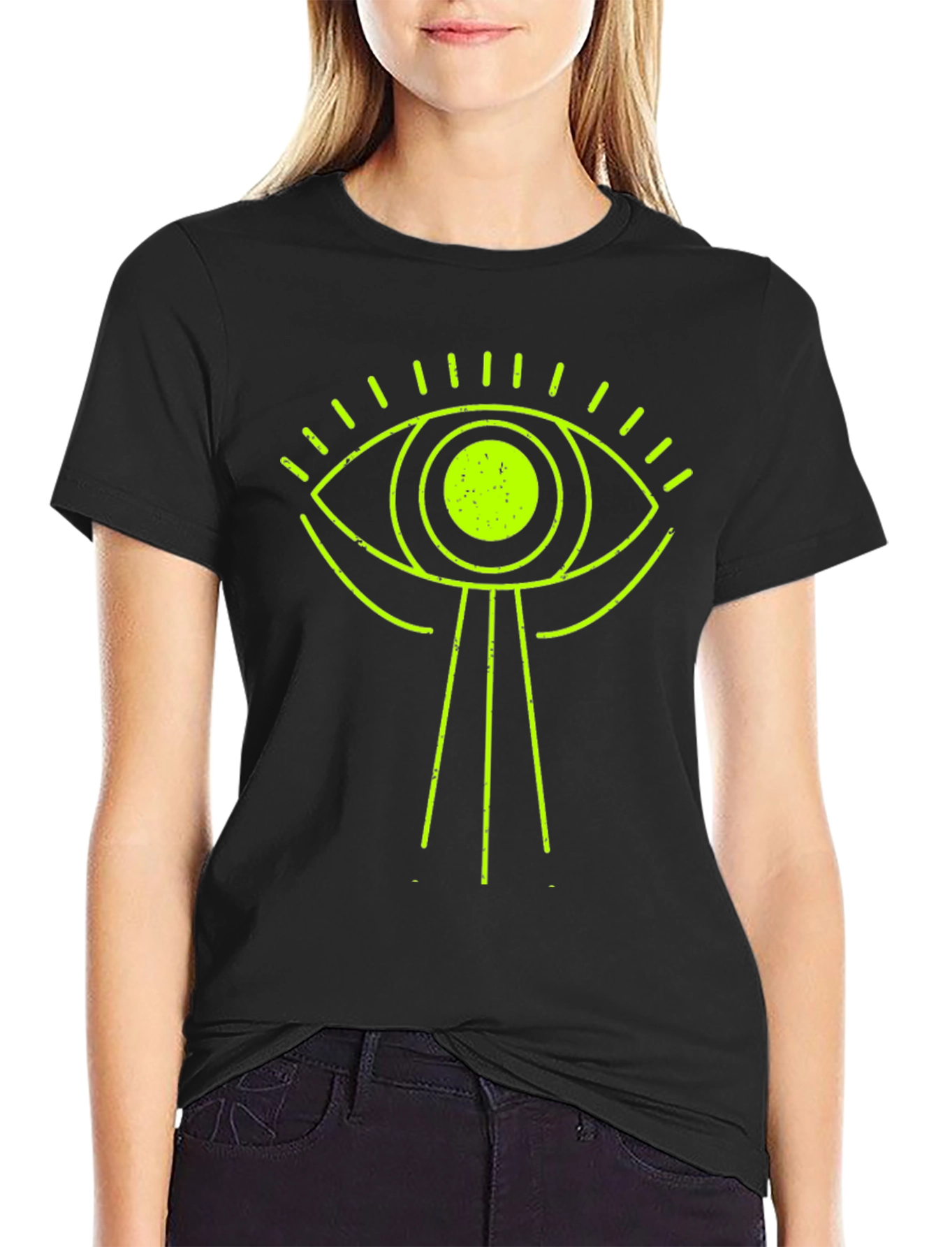 Black All-Seeing Eye Graphic Tee - Black view 2
