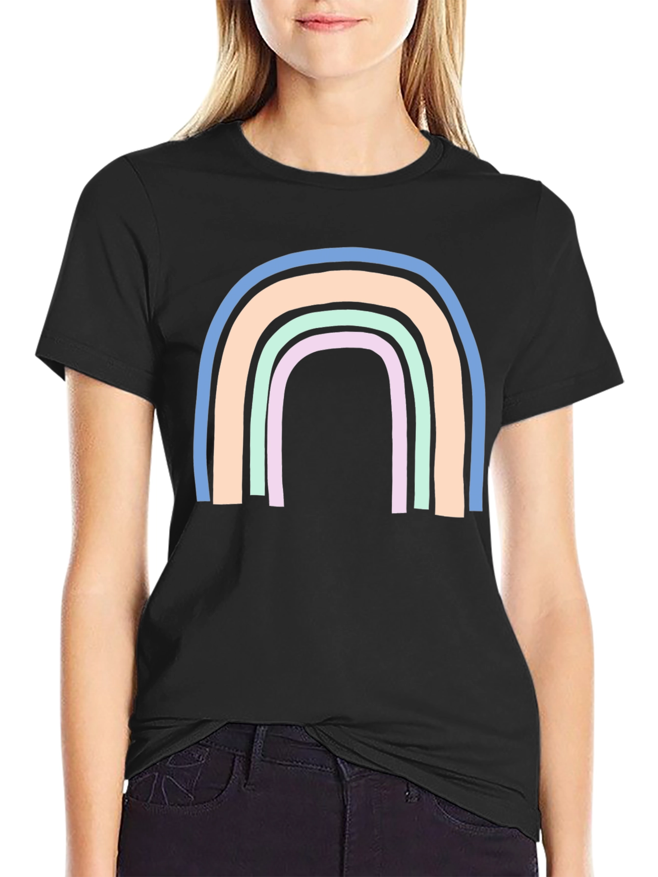 Black Rainbow Graphic Tee - Casual Comfort view 2