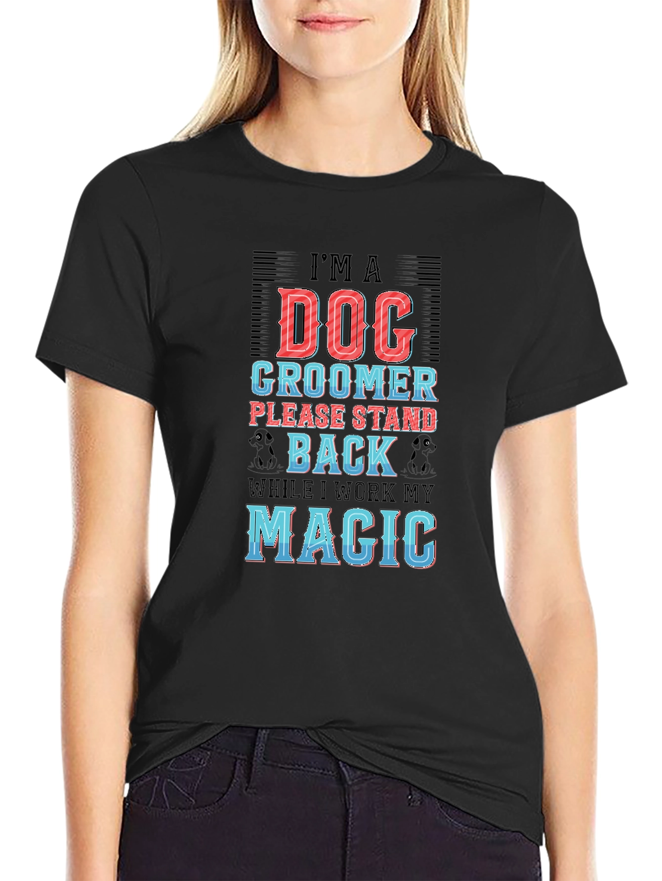Black Dog Groomer Novelty Graphic Tee view 2