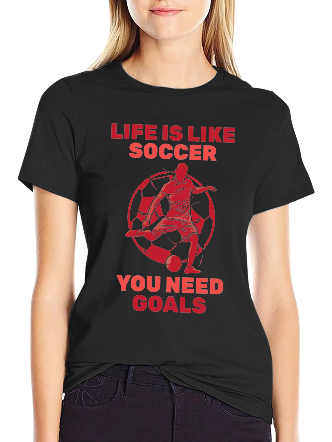 Black Life is Like Soccer Graphic T-Shirt view 2