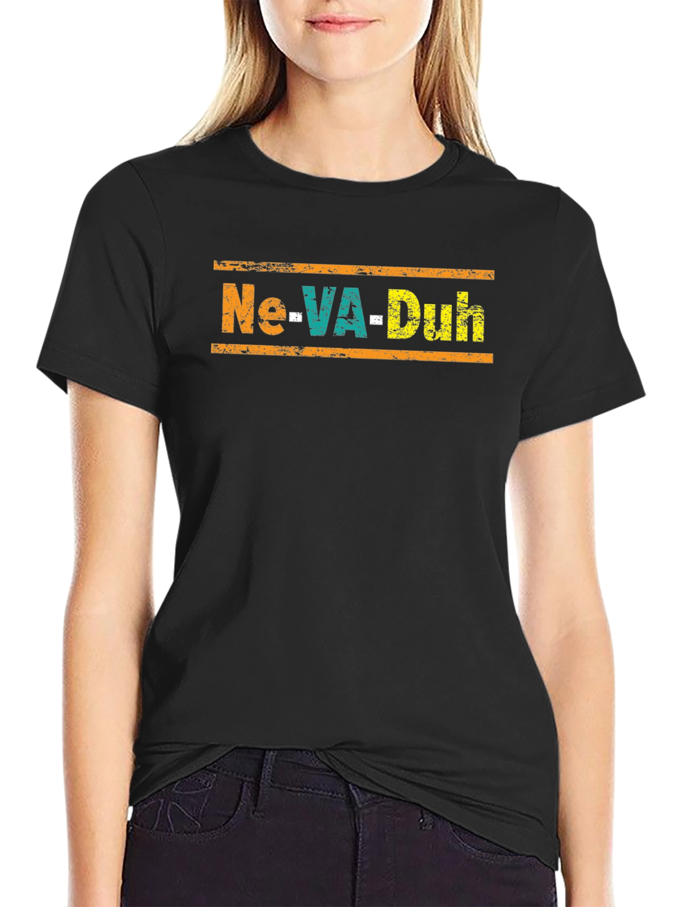 Black Ne-VA-Duh Graphic Tee - Black Unisex T-Shirt view 2