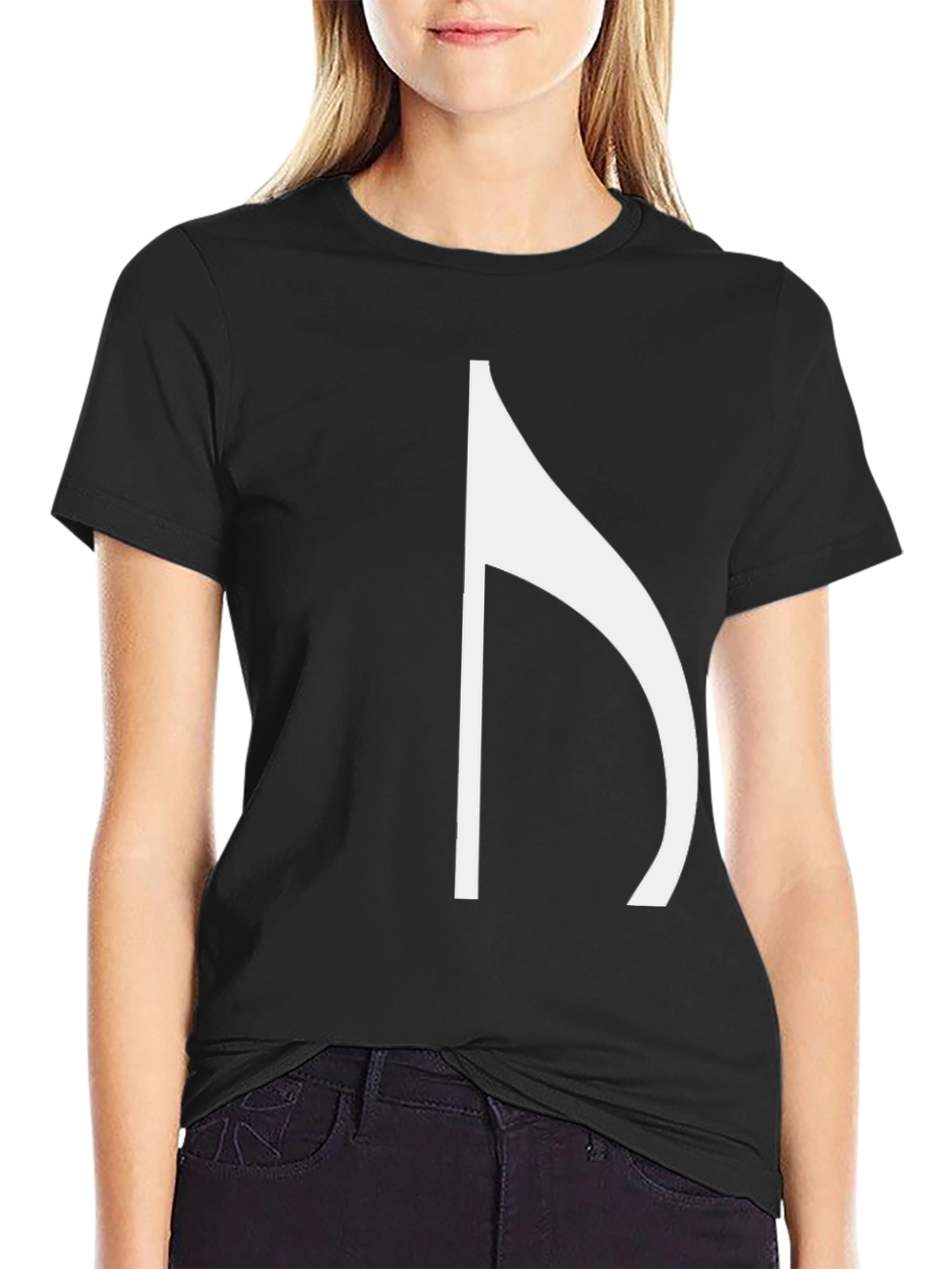 Black Modern Black Tee with Minimalist White Graphic view 2
