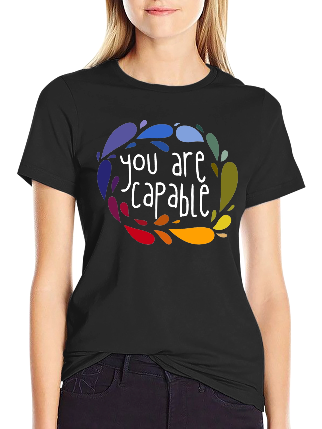 Black You Are Capable Graphic Tee - Stylish Comfort view 2