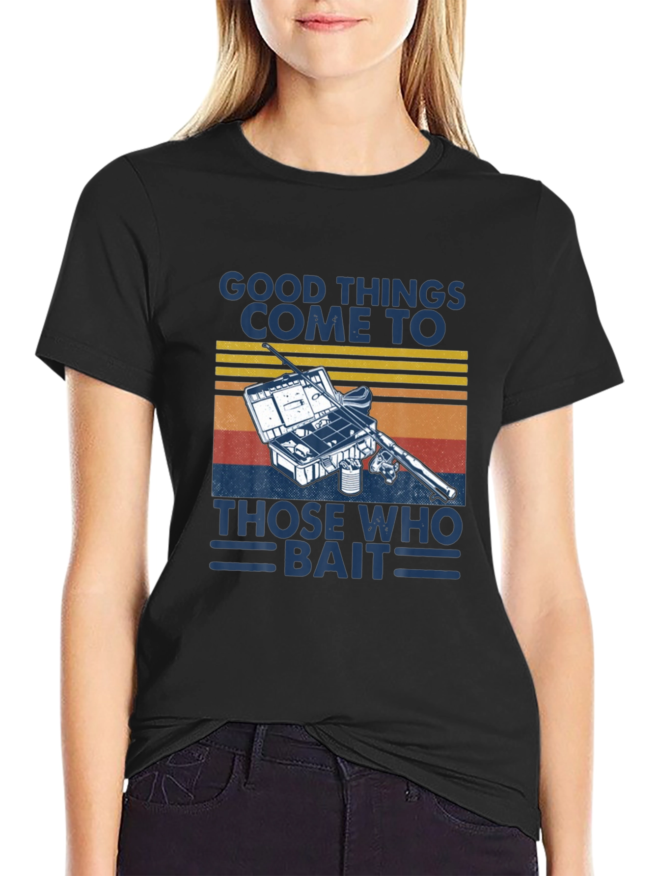Black Fishing T-Shirt: Good Things Come to Those Who Bait view 2