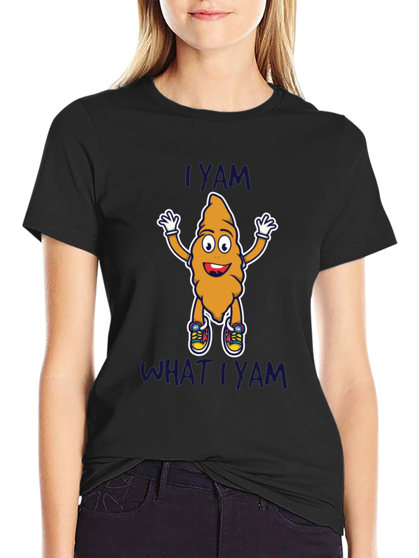 Black I Yam What I Yam T-Shirt view 2