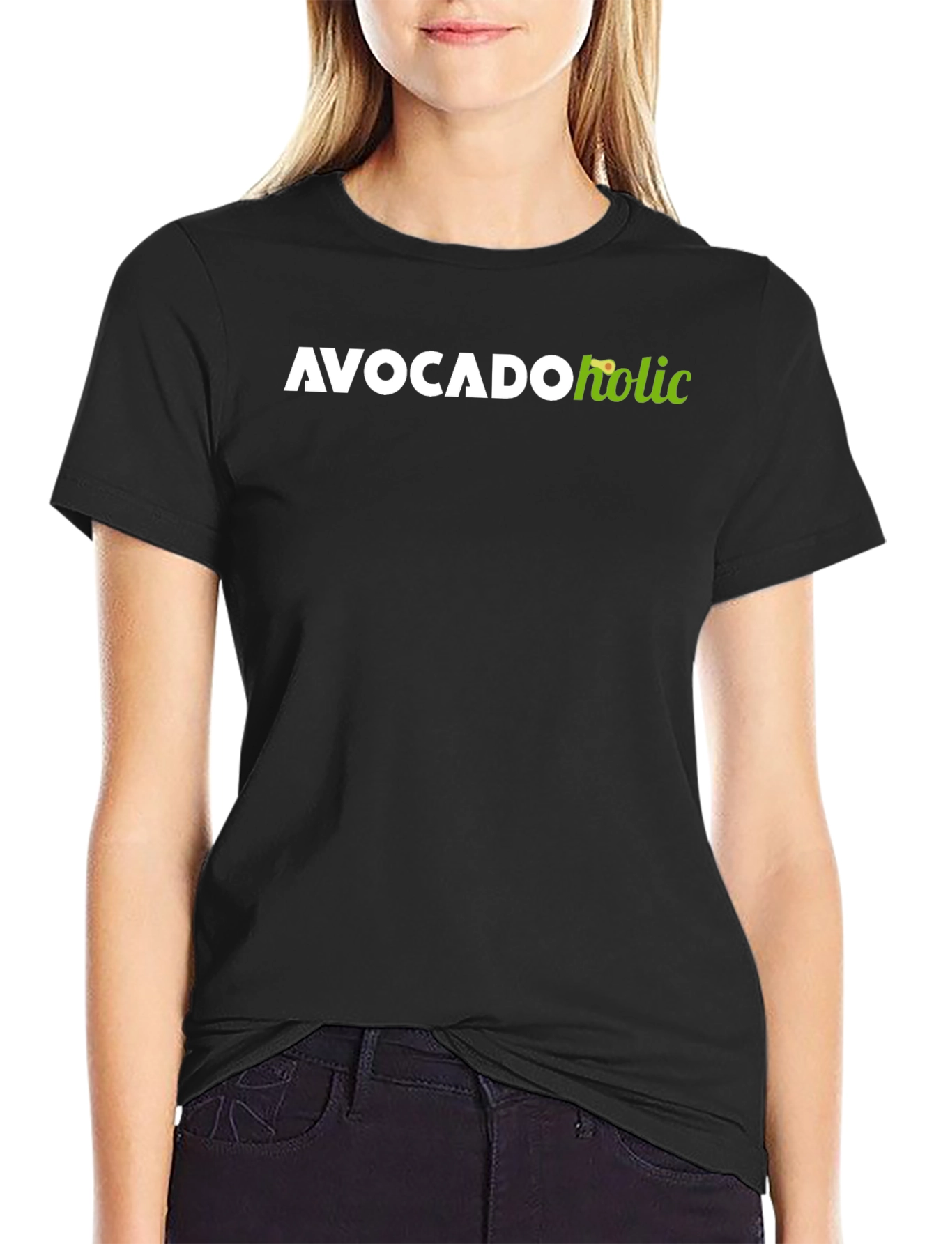 Black Avocadoholic Graphic Tee - Black Crew Neck view 2