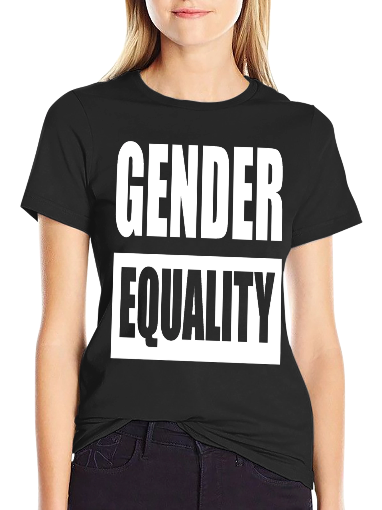 Black Gender Equality Graphic Tee - Black Cotton view 2