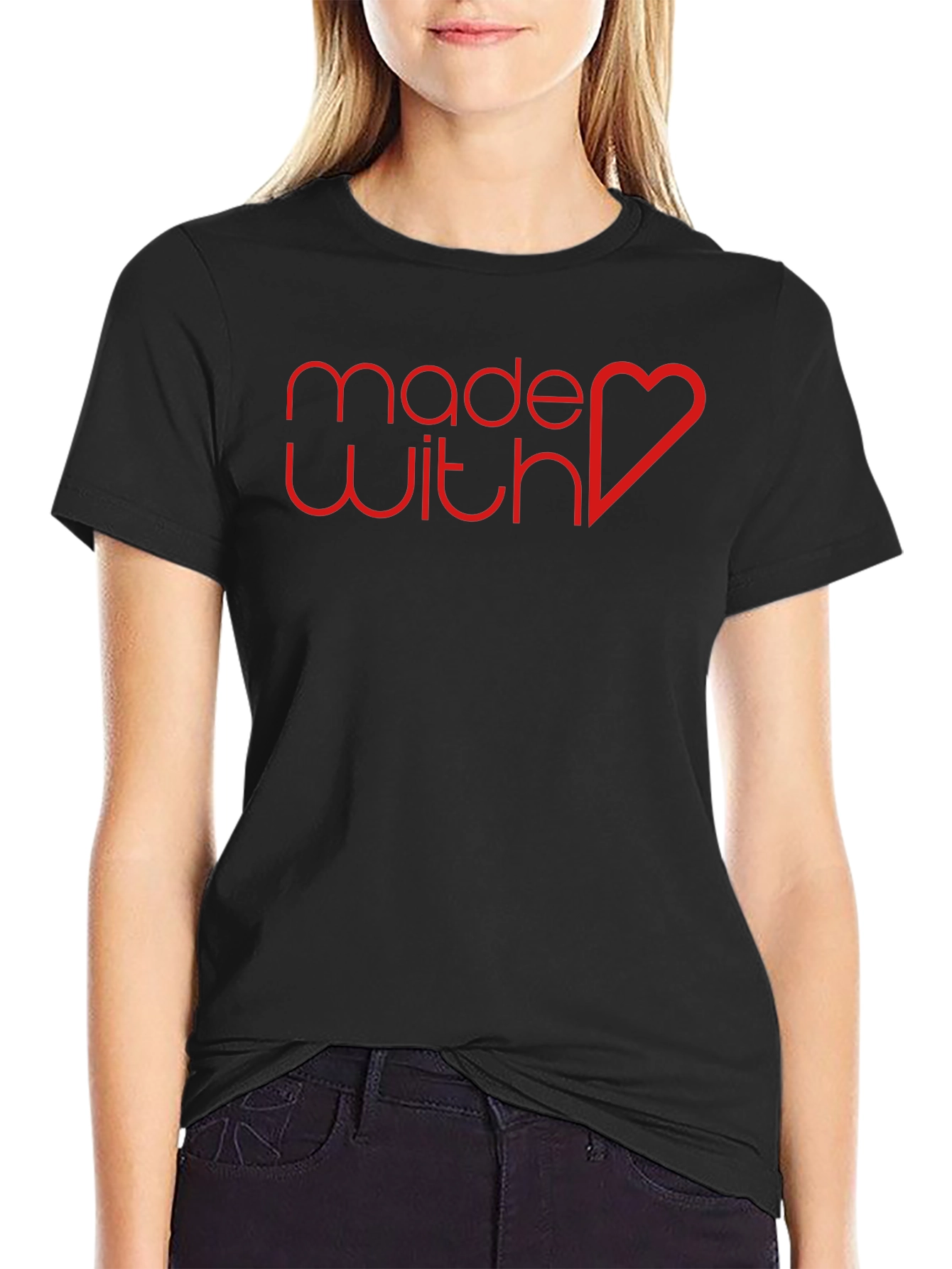 Black Made With Love Graphic Tee - Stylish Unisex T-Shirt view 2