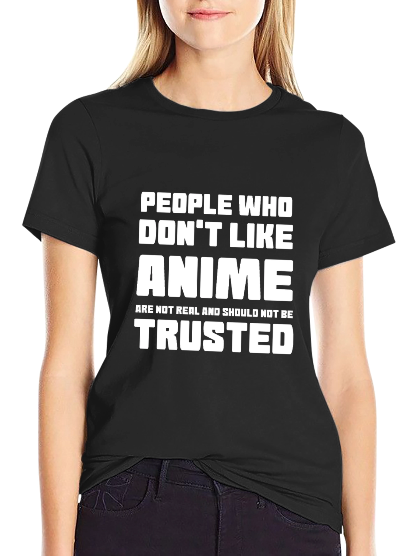 Black Anime Lover T-Shirt: Trust No Hater! view 2