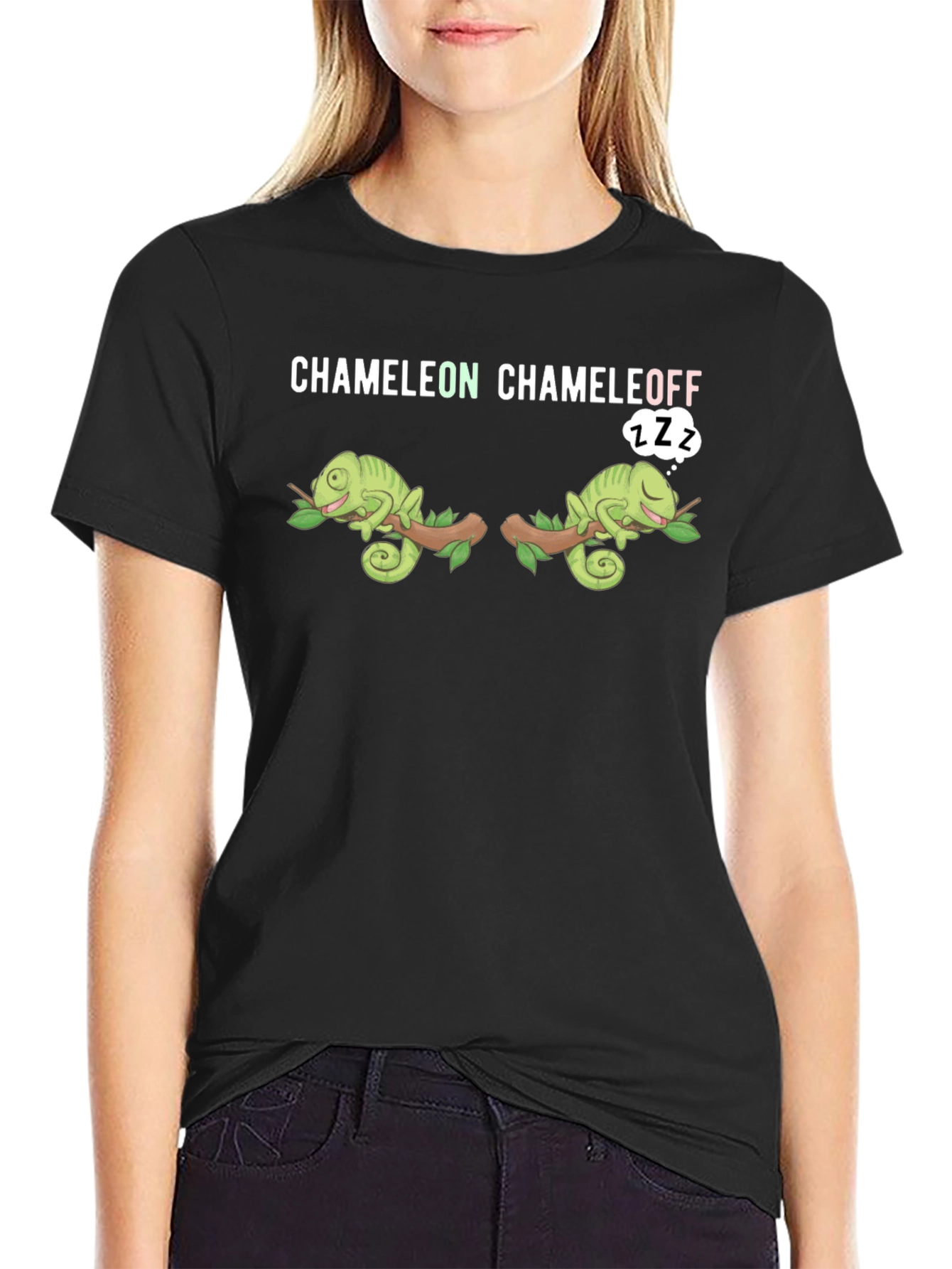 Black Chameleon Chameleoff Graphic T-Shirt view 2