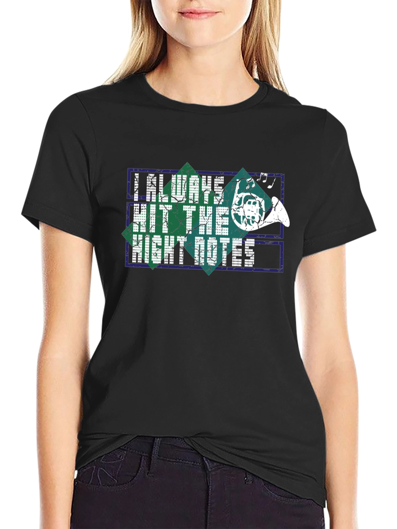 Black Music Lover T-Shirt: I Always Hit the Right Notes view 2
