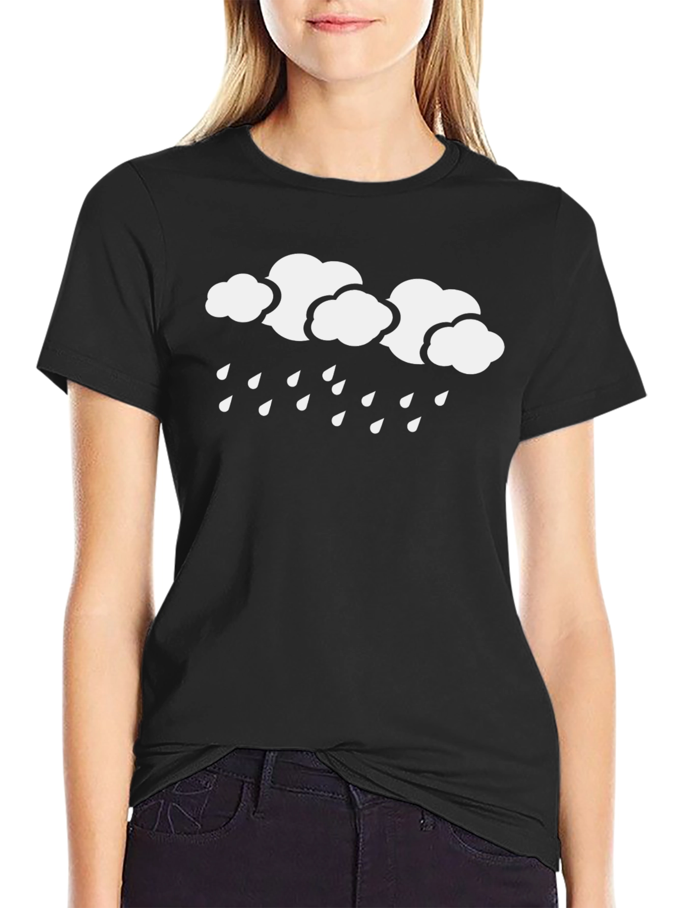 Black Rainy Day Black Cotton Graphic Tee view 2
