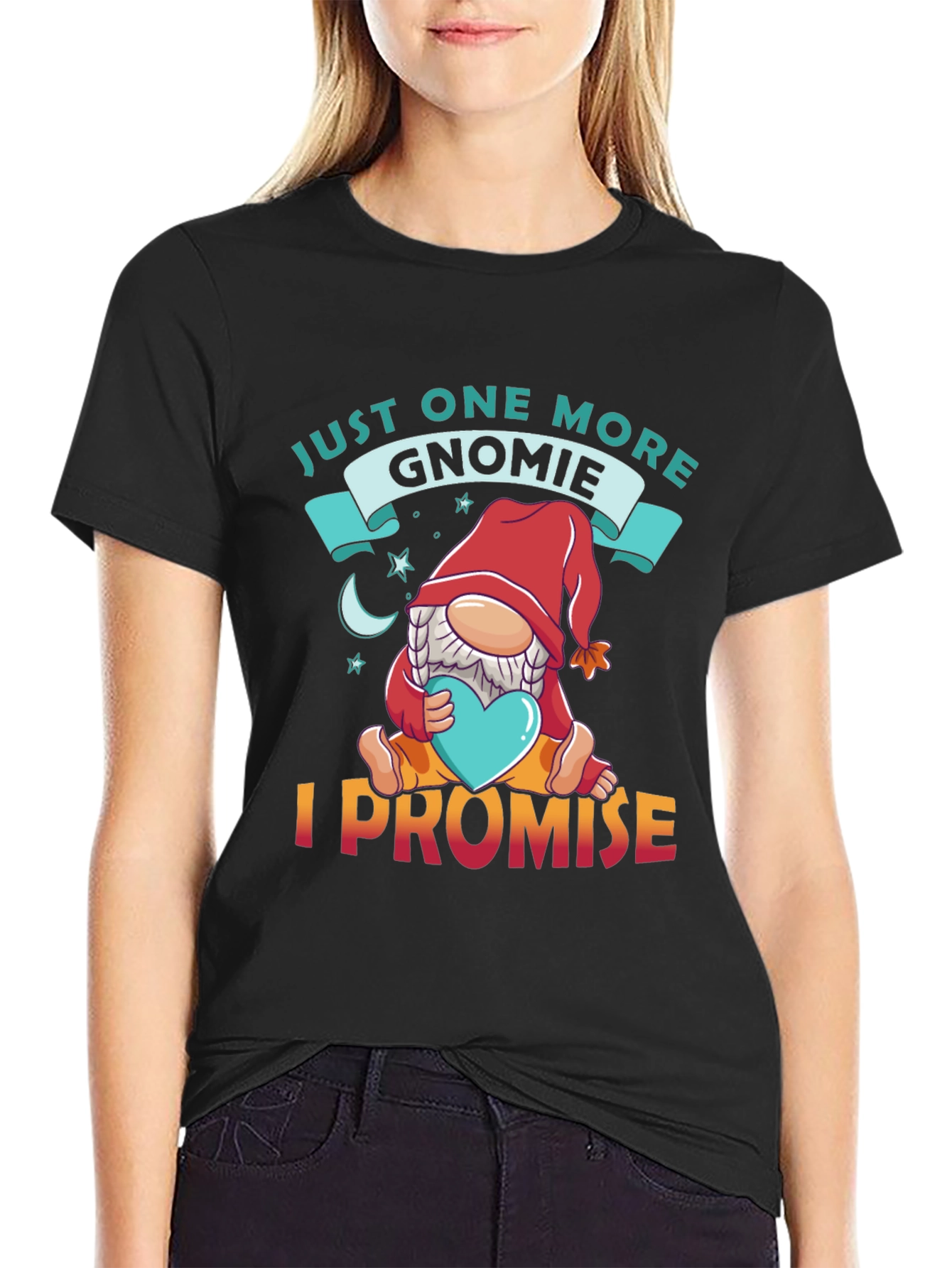 Black Gnomie Promise T-Shirt - Cute Gnome Lover Tee view 2