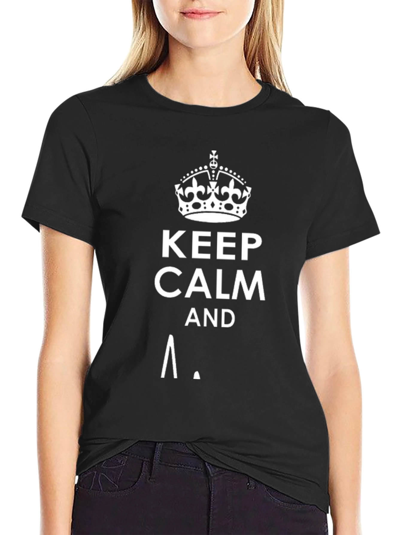 Black Keep Calm T-Shirt | Novelty Graphic Tee view 2