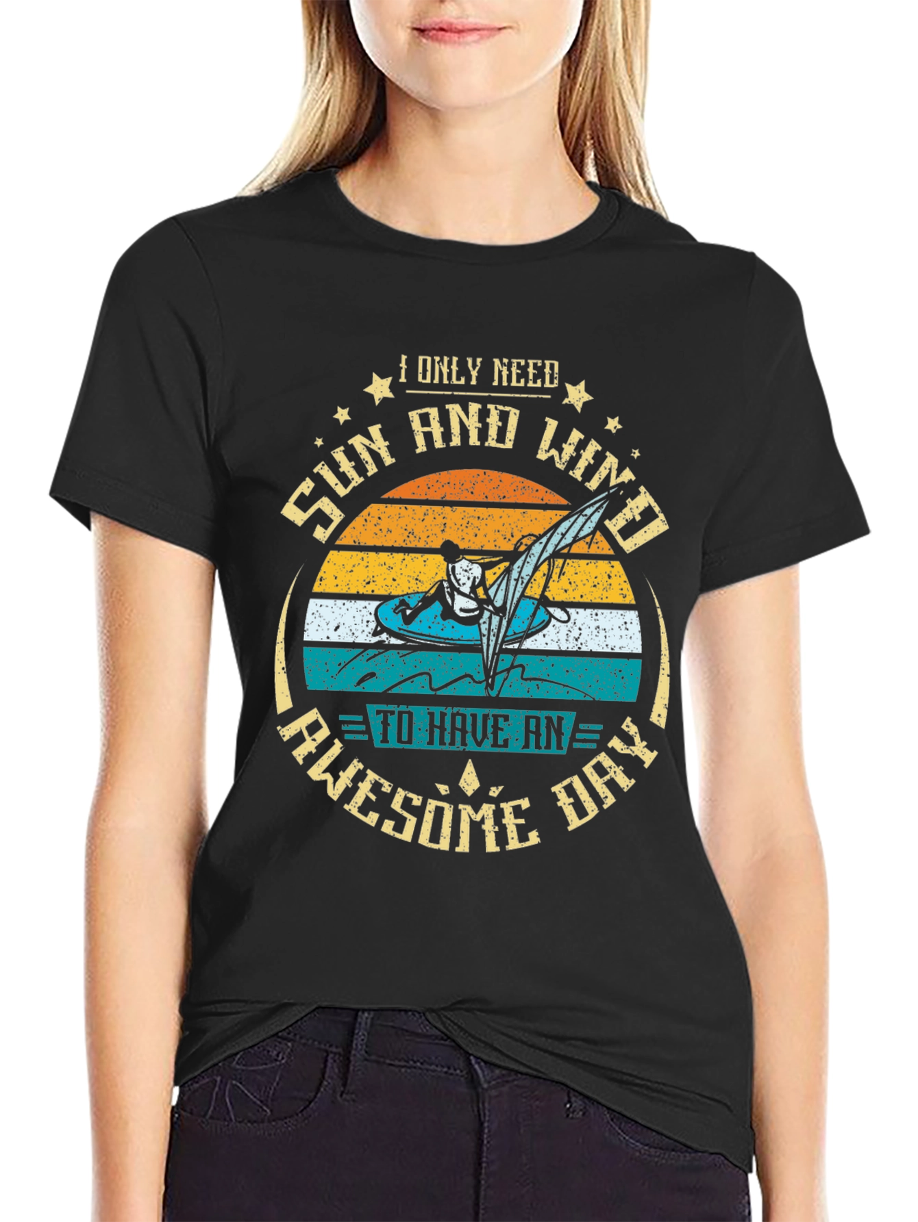 Black Sun & Wind T-Shirt: Awesome Day Vibes view 2