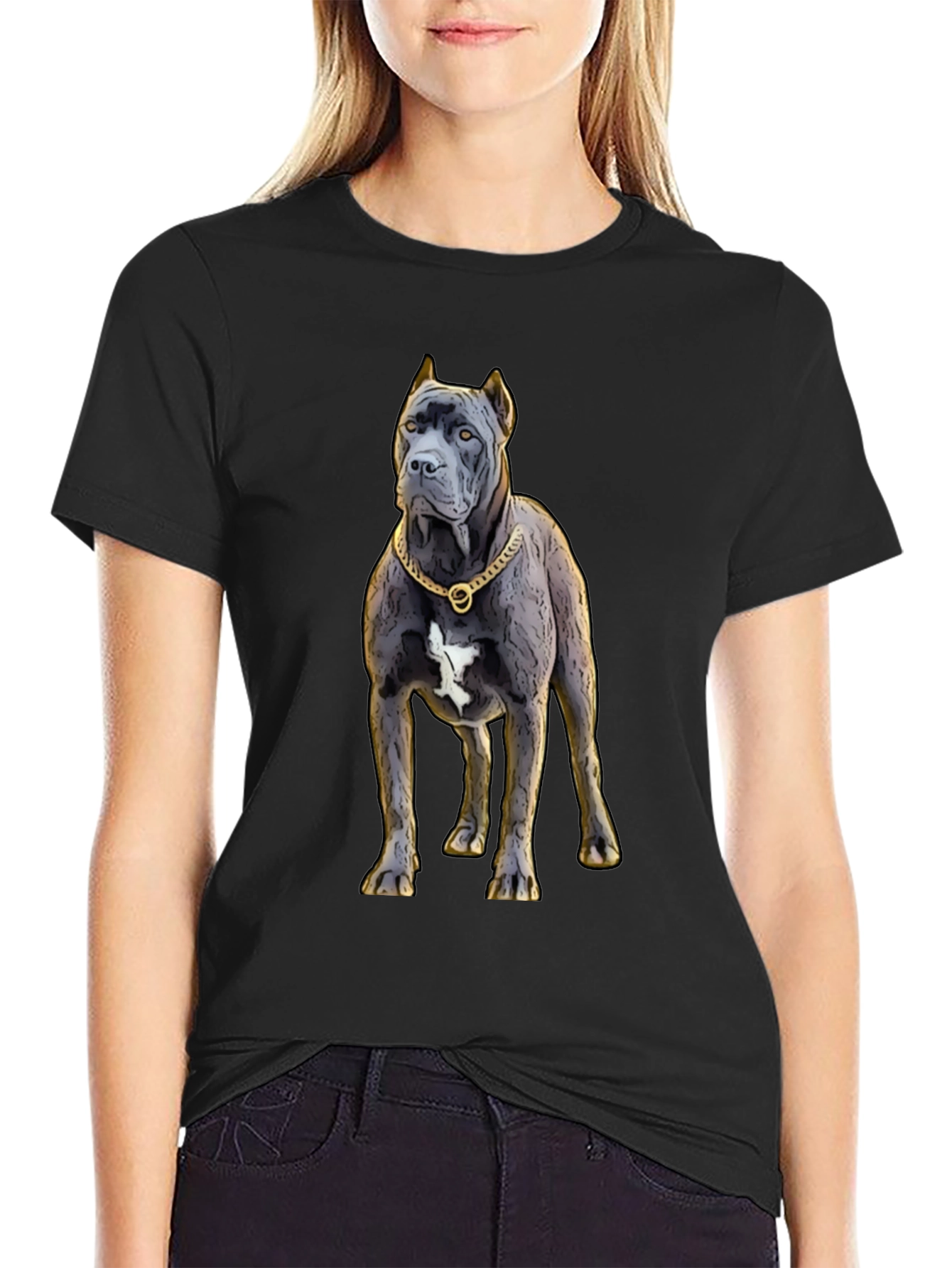 Black Cane Corso Dog Graphic T-Shirt view 2