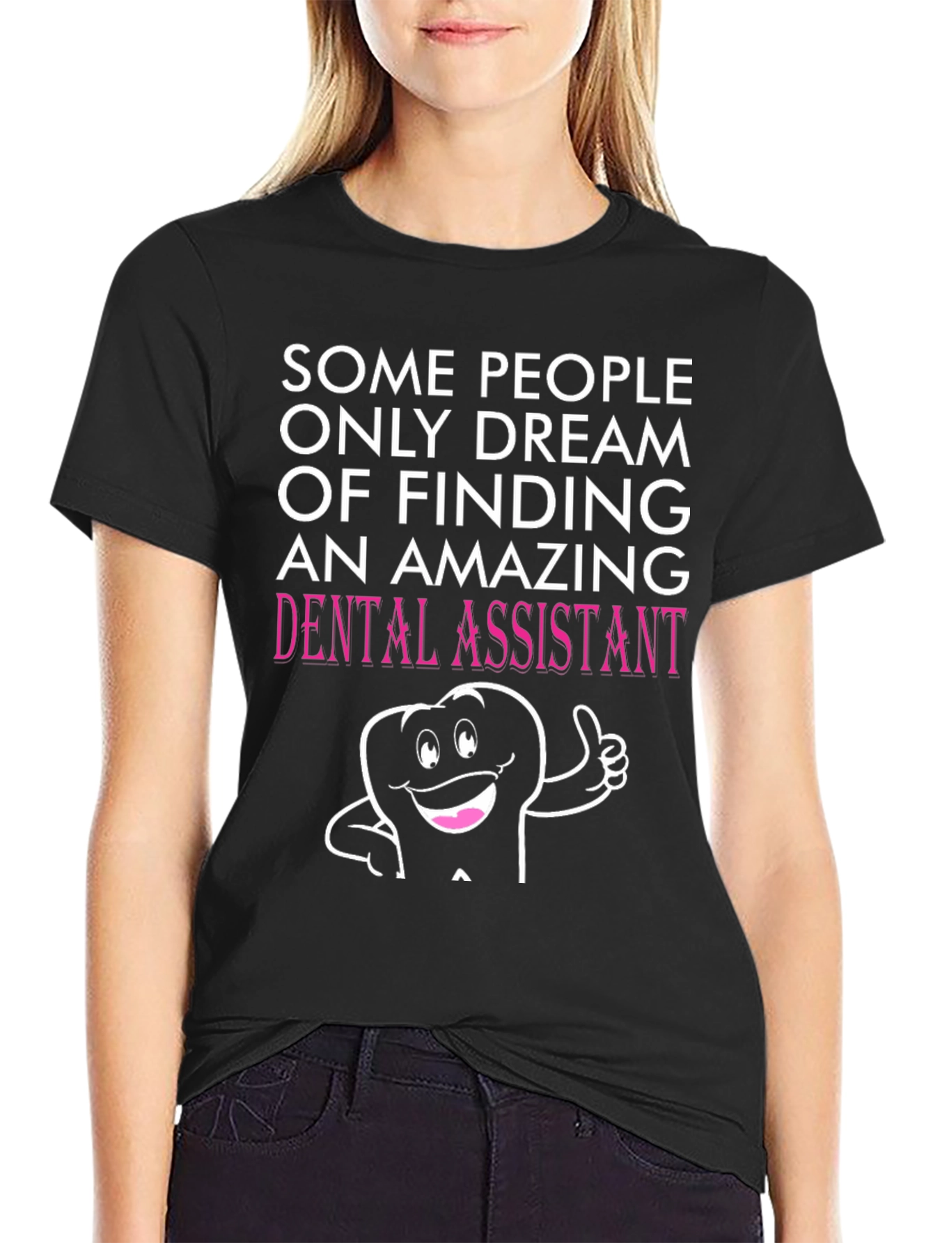 Black Dental Assistant T-Shirt - Amazing Gift view 2