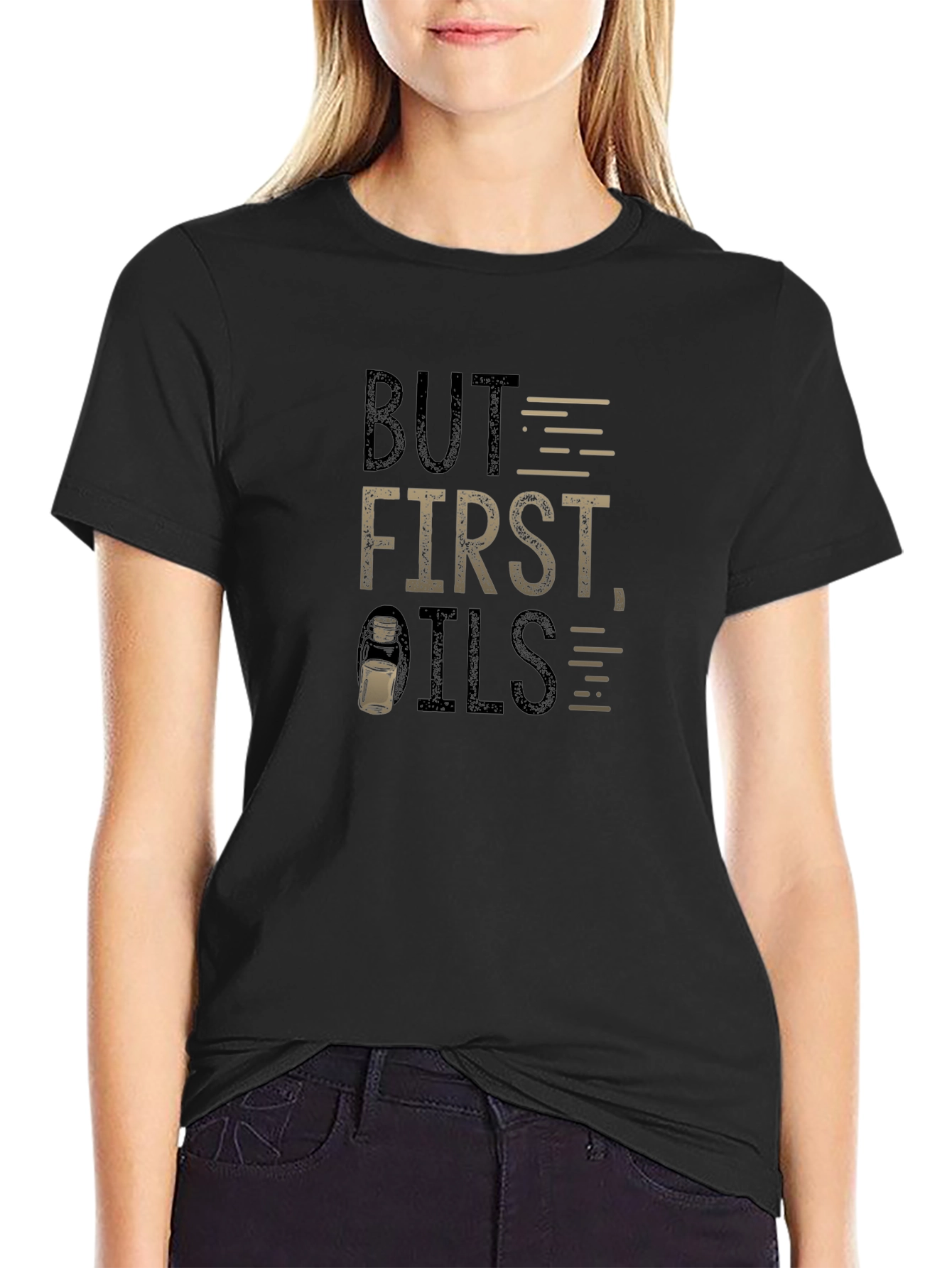 Black But First, Oils T-Shirt - Essential Oil Lover Tee view 2