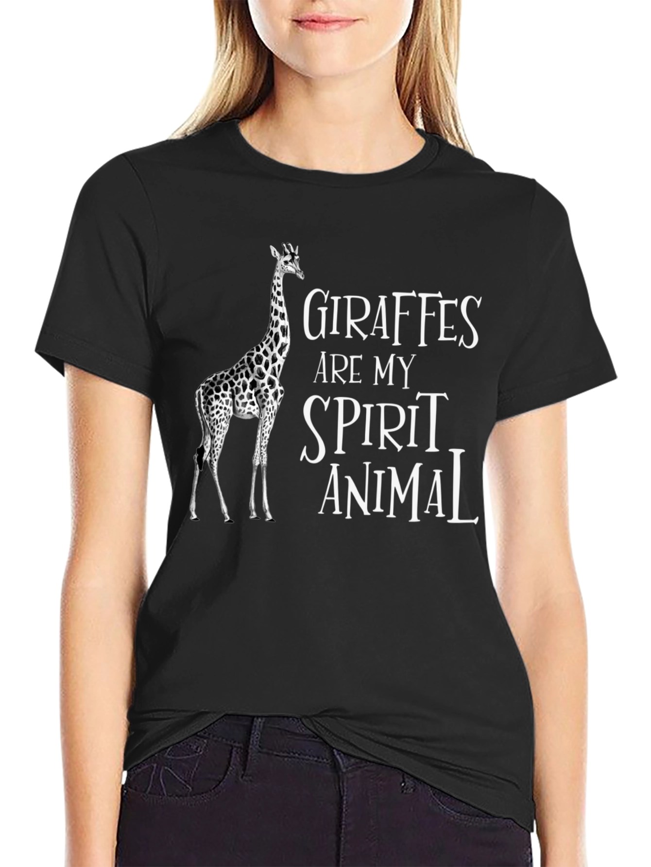 Black Giraffes Are My Spirit Animal T-Shirt view 2