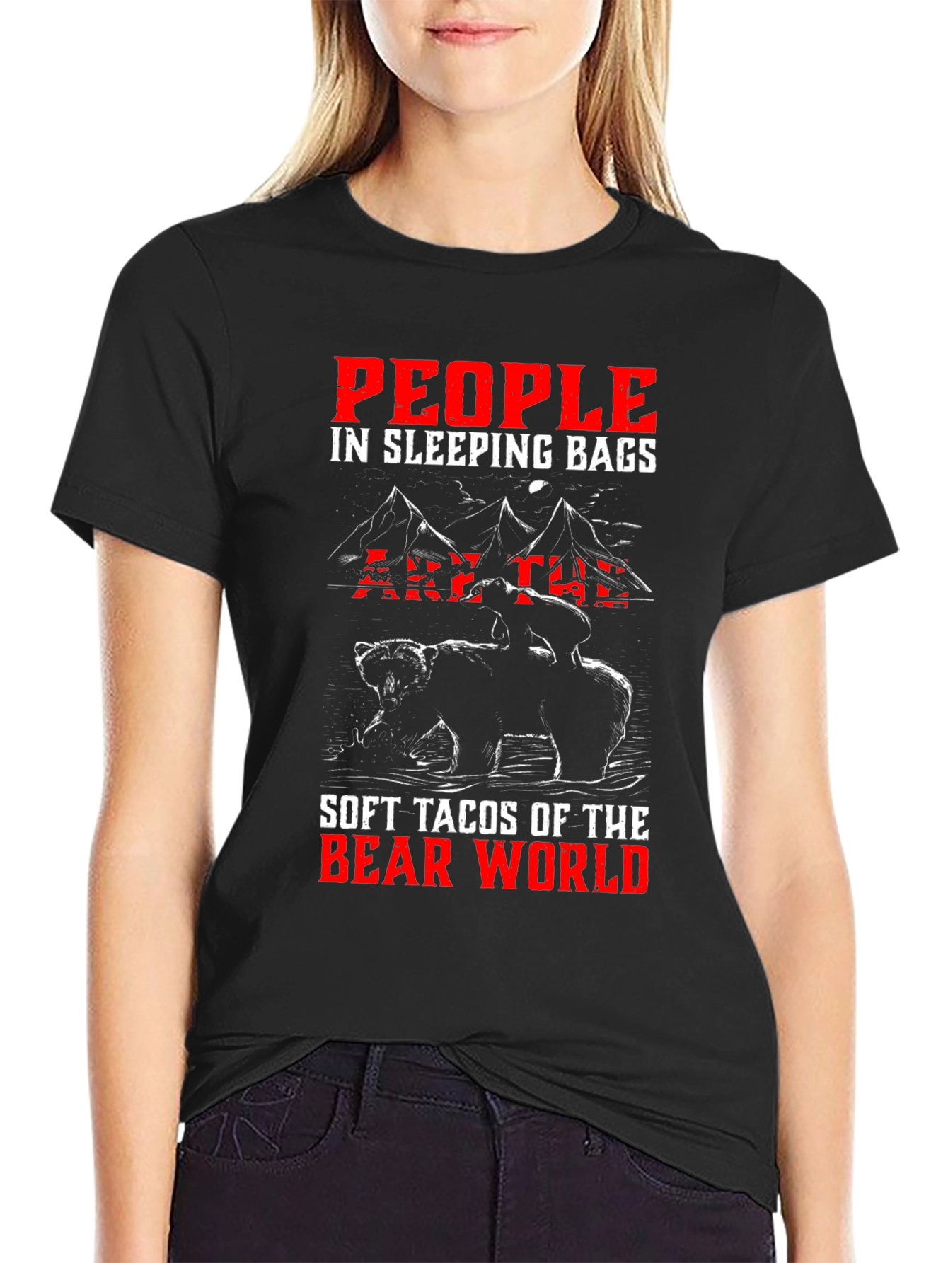 Black Bear World Sleeping Bag T-Shirt view 2