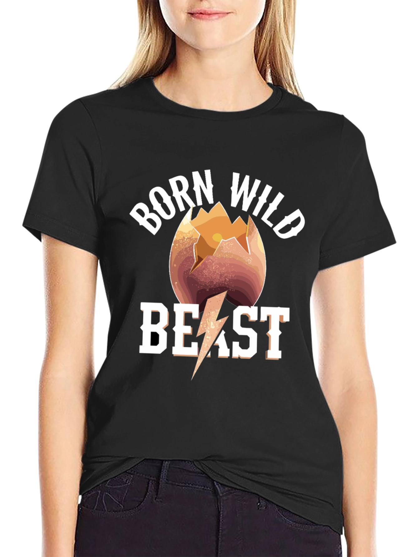 Black Born Wild Beast T-Shirt - Graphic Tee view 2