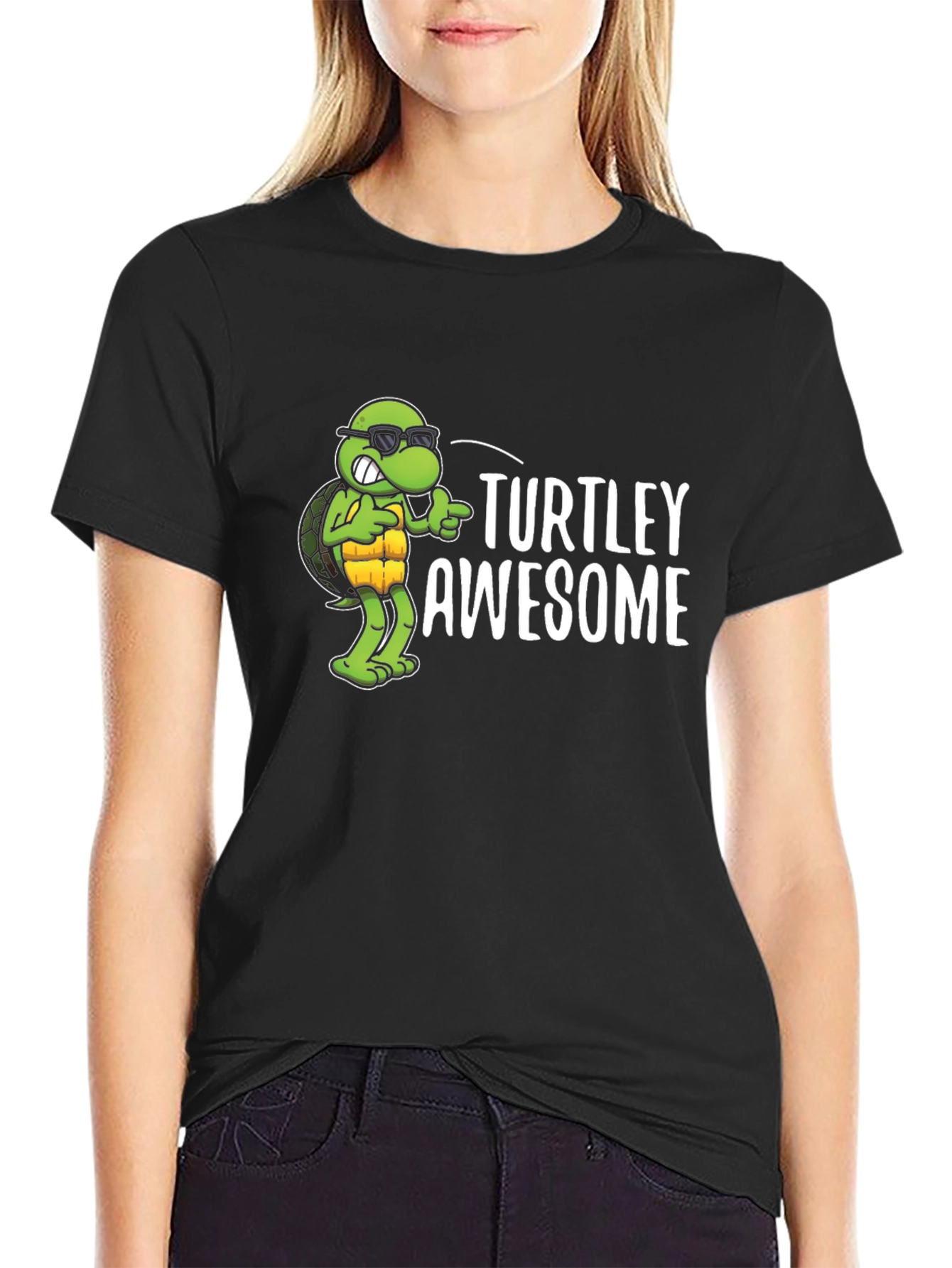 Black Turtley Awesome Black Graphic Tee view 2