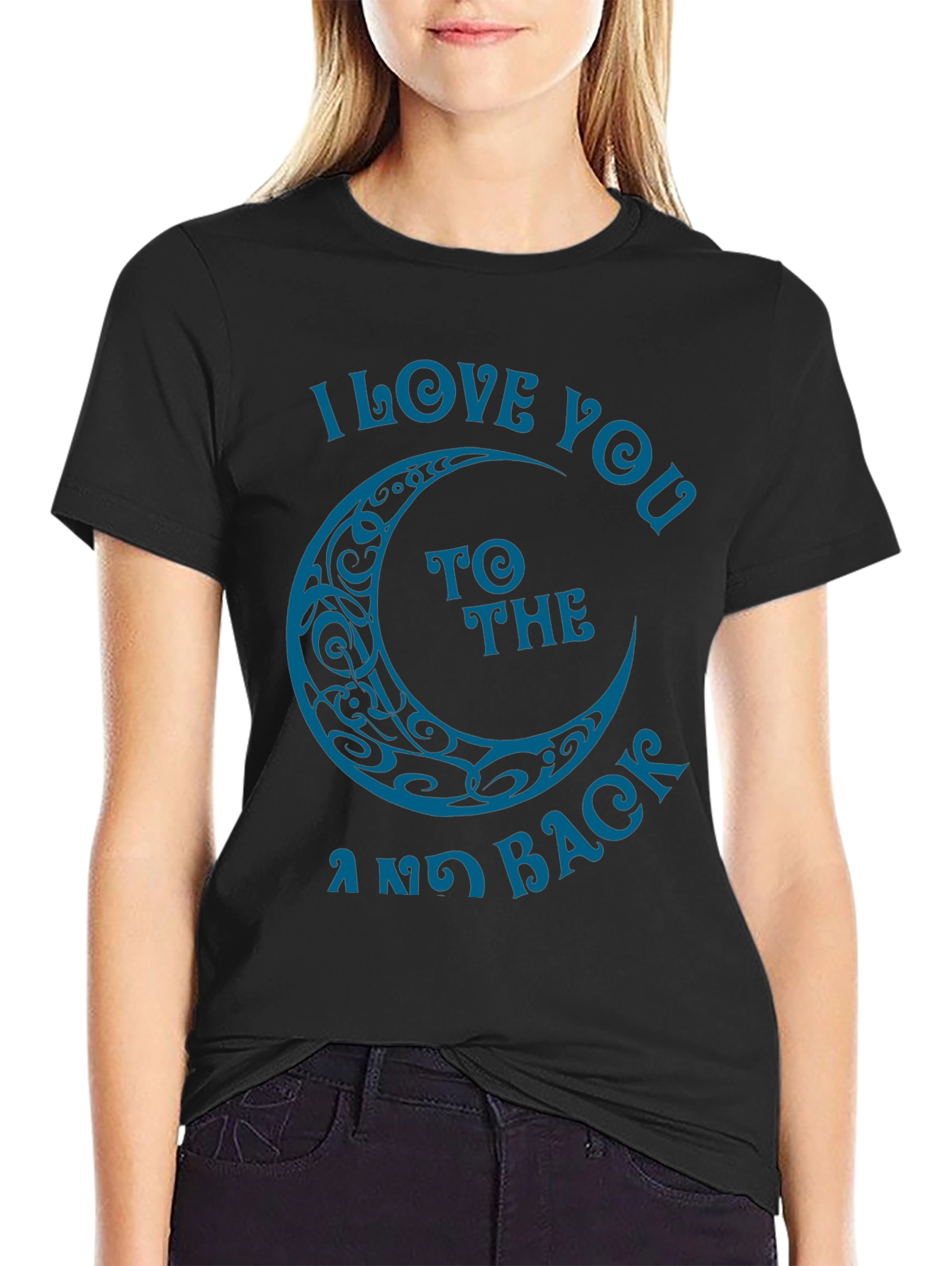 Black I Love You to the Moon and Back Graphic Tee view 2