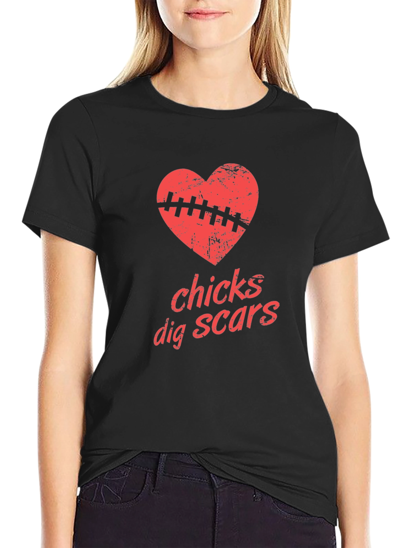 Black Chicks Dig Scars Graphic Tee - Mens Black T-Shirt view 2