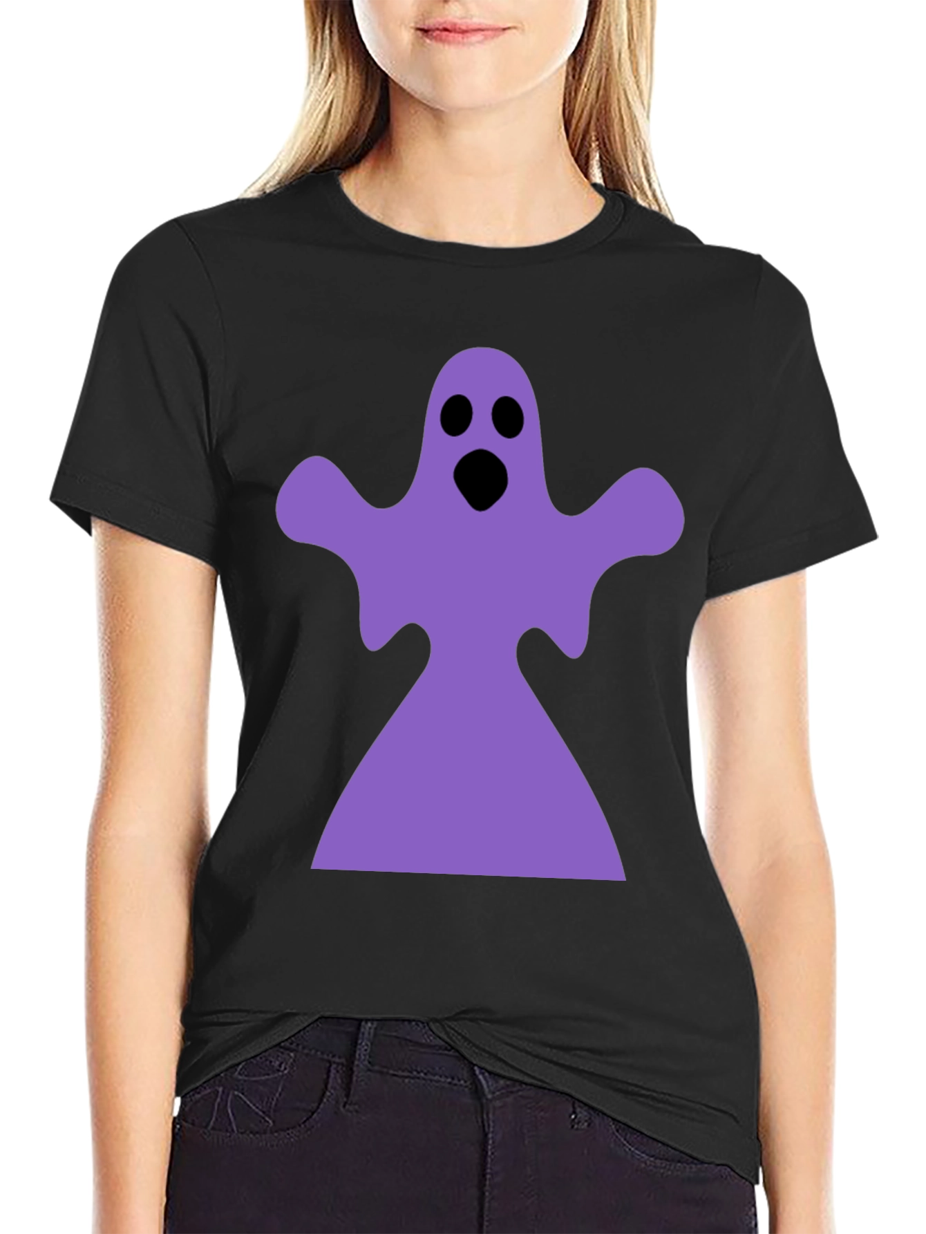 Black Ghost Graphic Black T-Shirt view 2