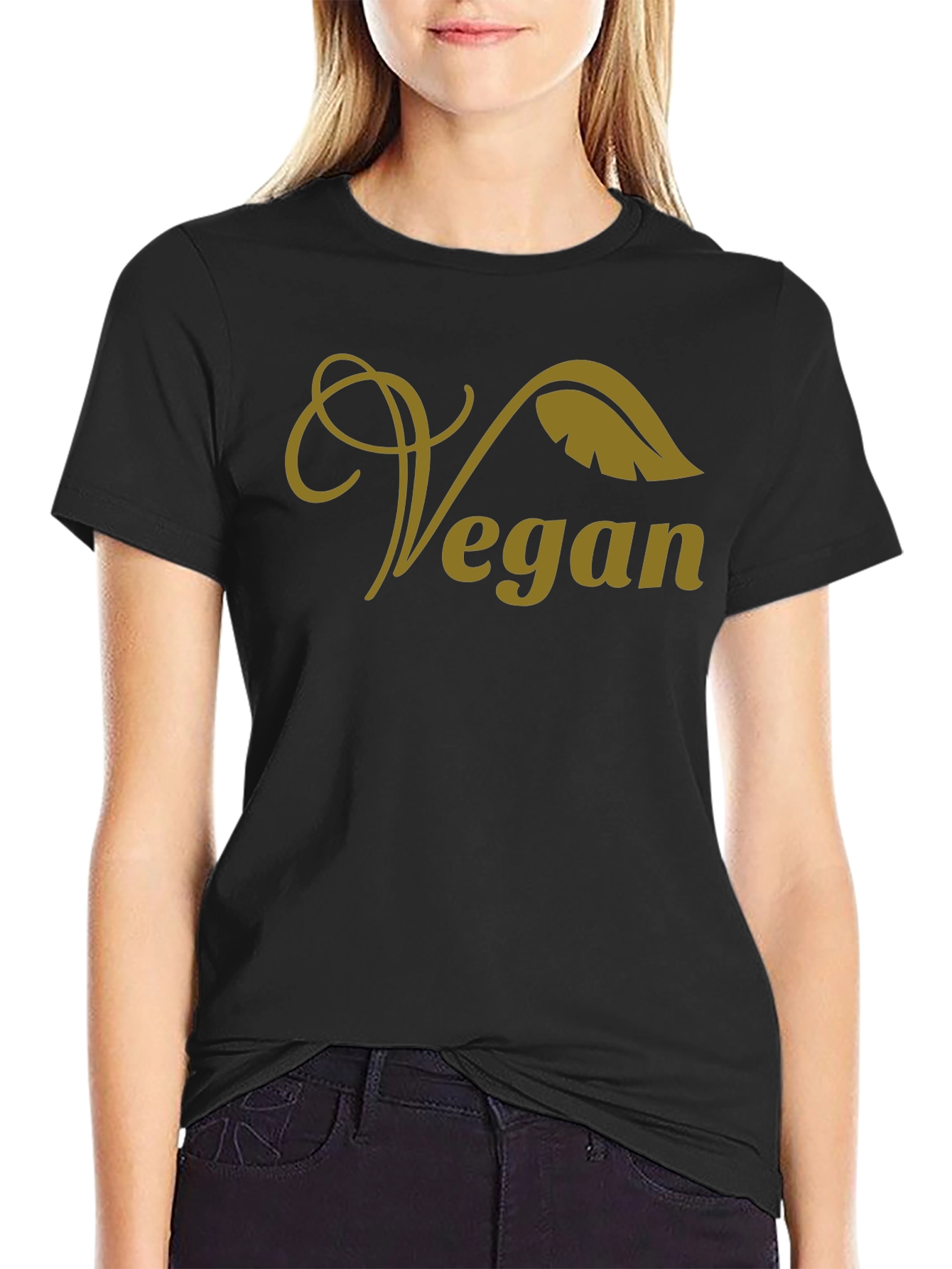 Black Vegan T-Shirt - Stylish Plant-Based Fashion view 2